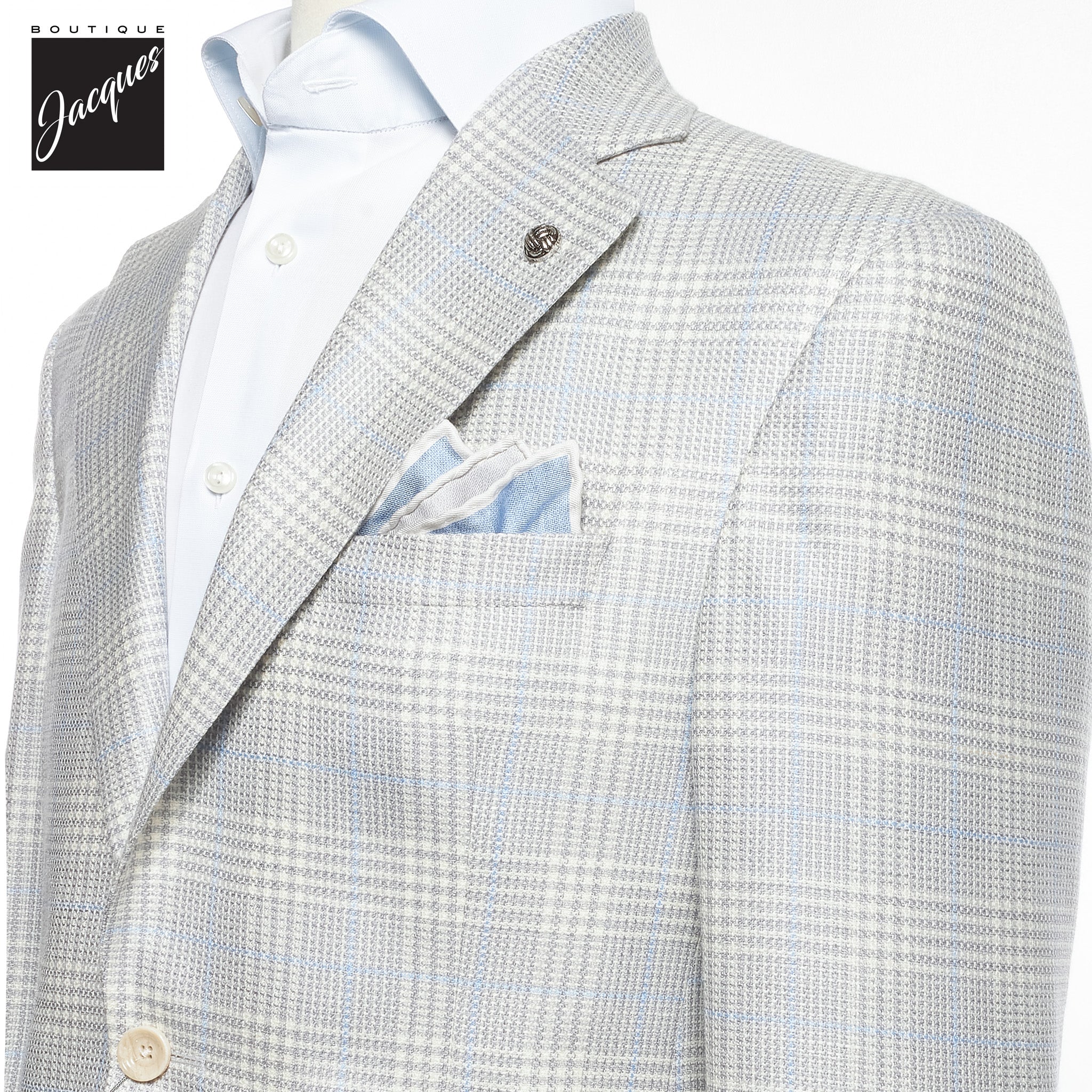 Light Gray Check Montana Contemporary Sport Jacket - Jack Victor