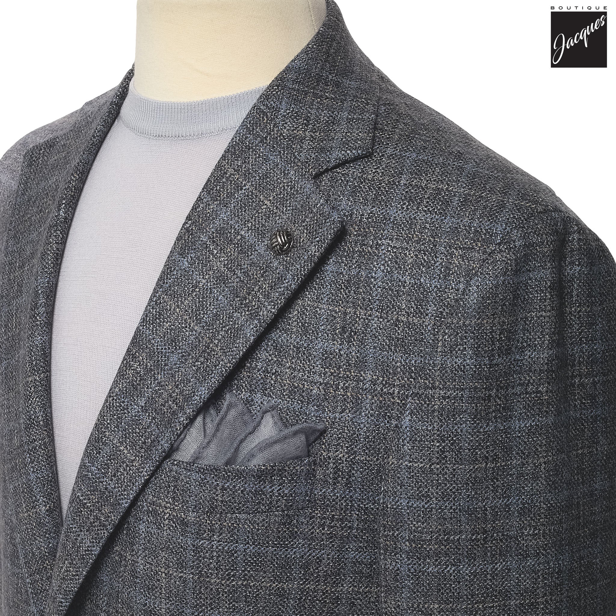Gray Unconstructed Montana Wool Contemporary Fit Sport Jacket - Jack Victor
