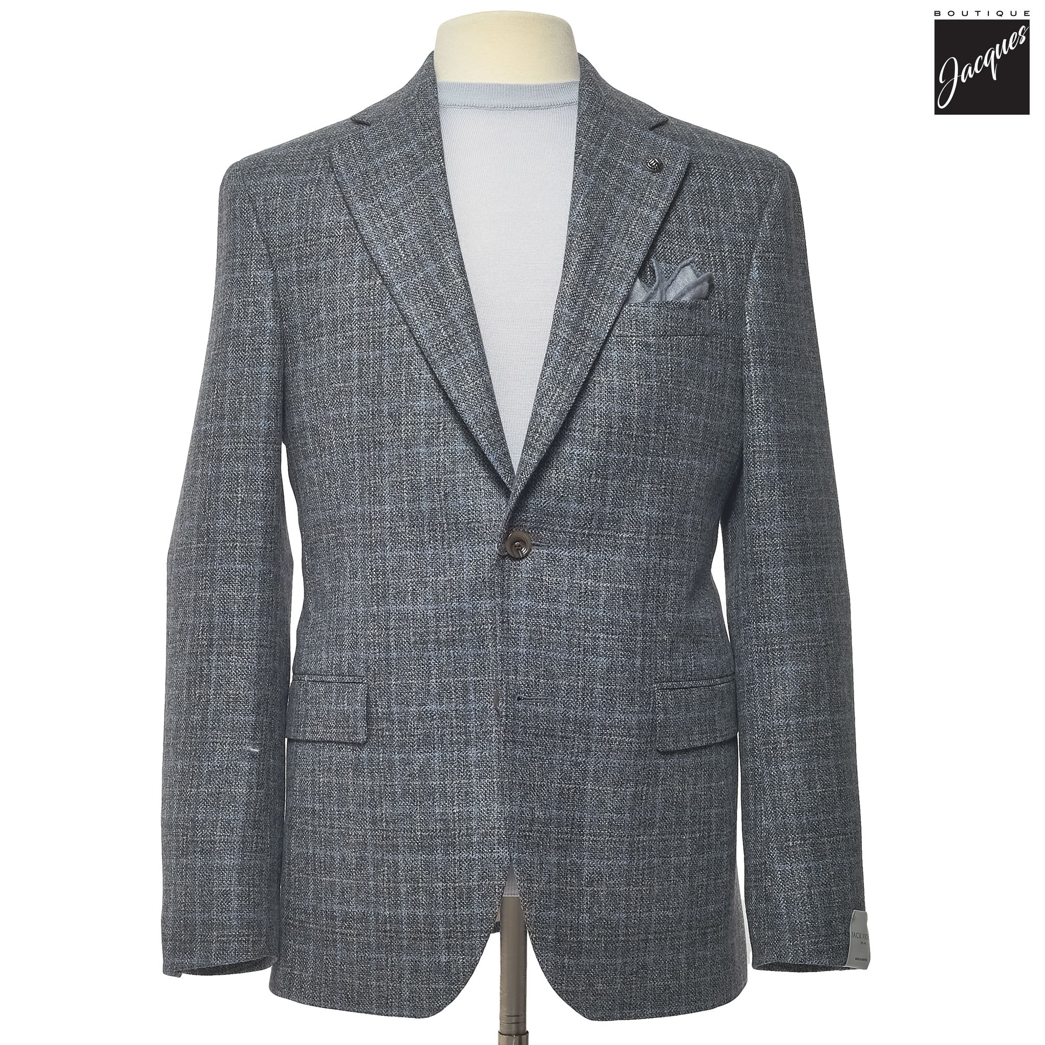 Gray Unconstructed Montana Wool Contemporary Fit Sport Jacket - Jack Victor