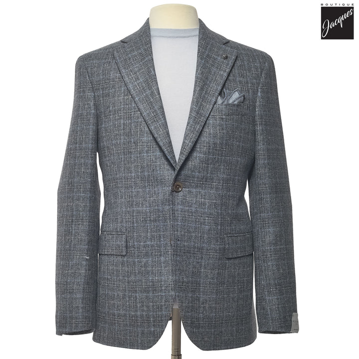 Gray Unconstructed Montana Wool Contemporary Fit Sport Jacket - Jack Victor