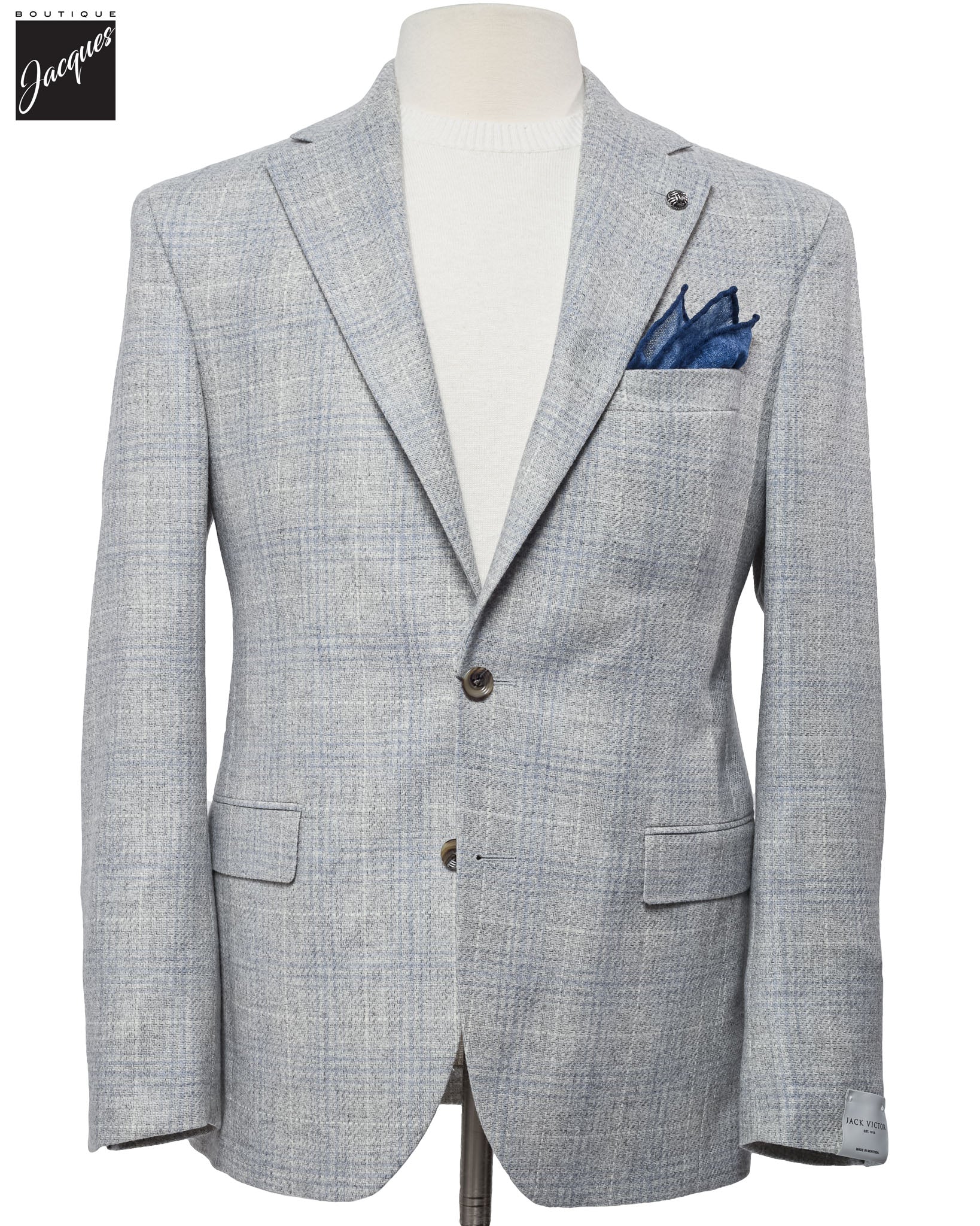 Light-Gray Unconstructed Montana Wool/Cashmere Contemporary Fit Sport Jacket - Jack Victor