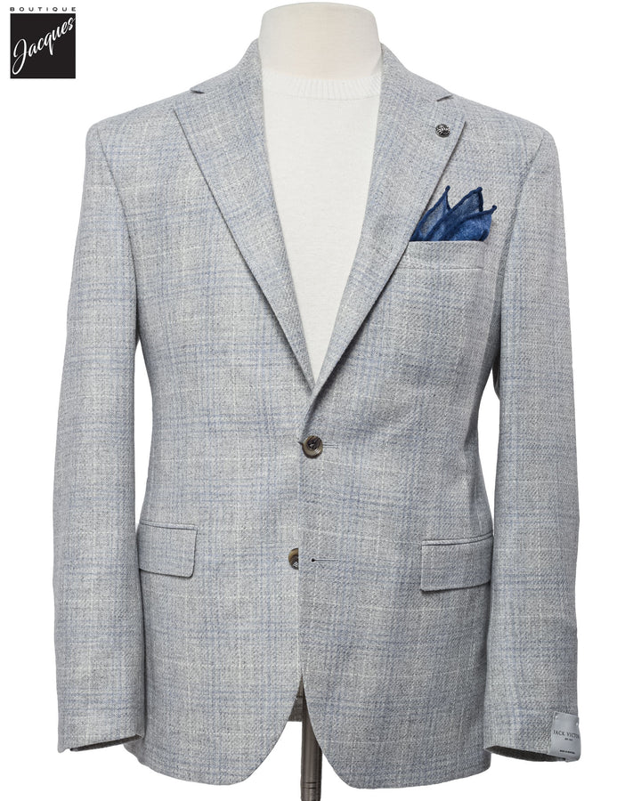 Light-Gray Unconstructed Montana Wool/Cashmere Contemporary Fit Sport Jacket - Jack Victor