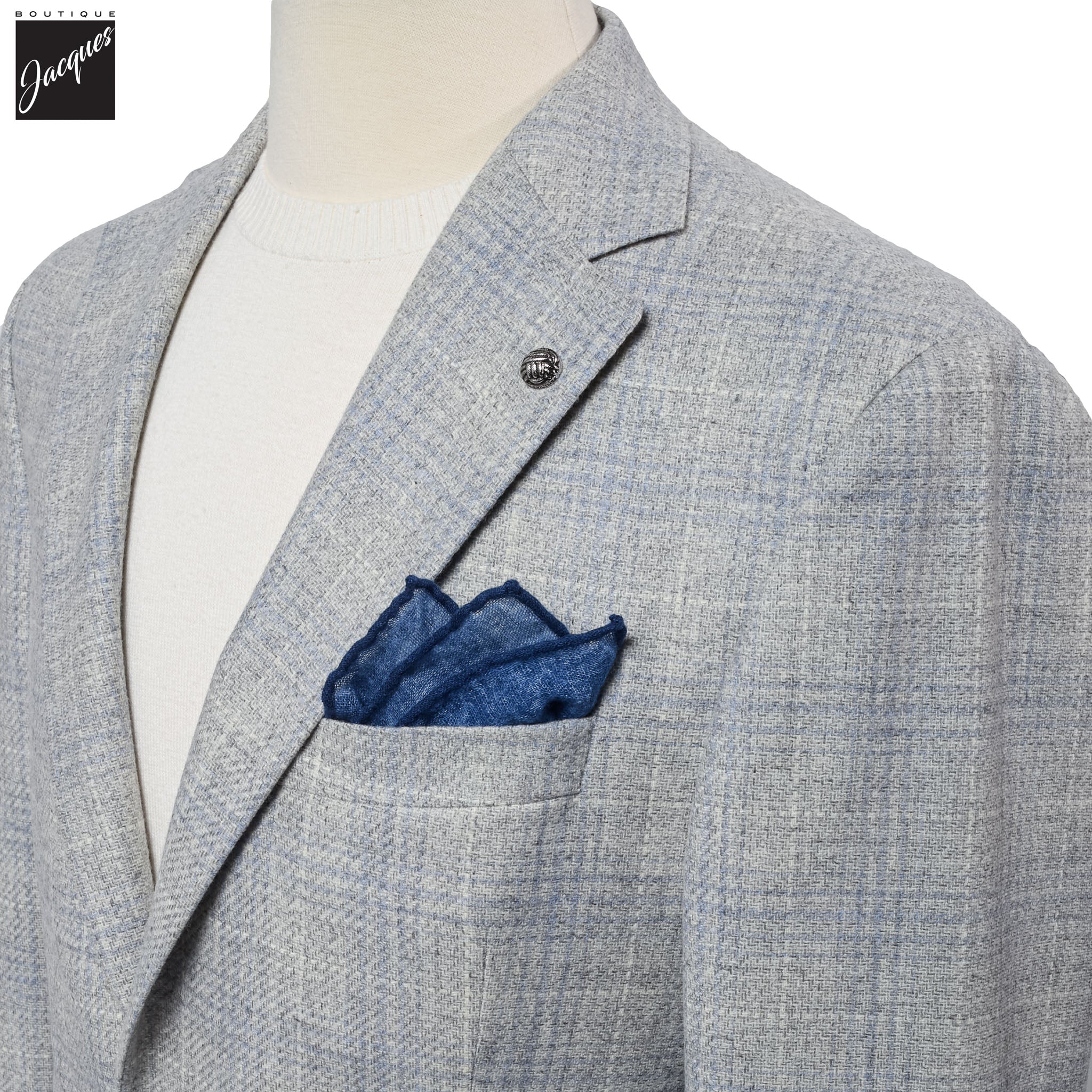 Light-Gray Unconstructed Montana Wool/Cashmere Contemporary Fit Sport Jacket - Jack Victor