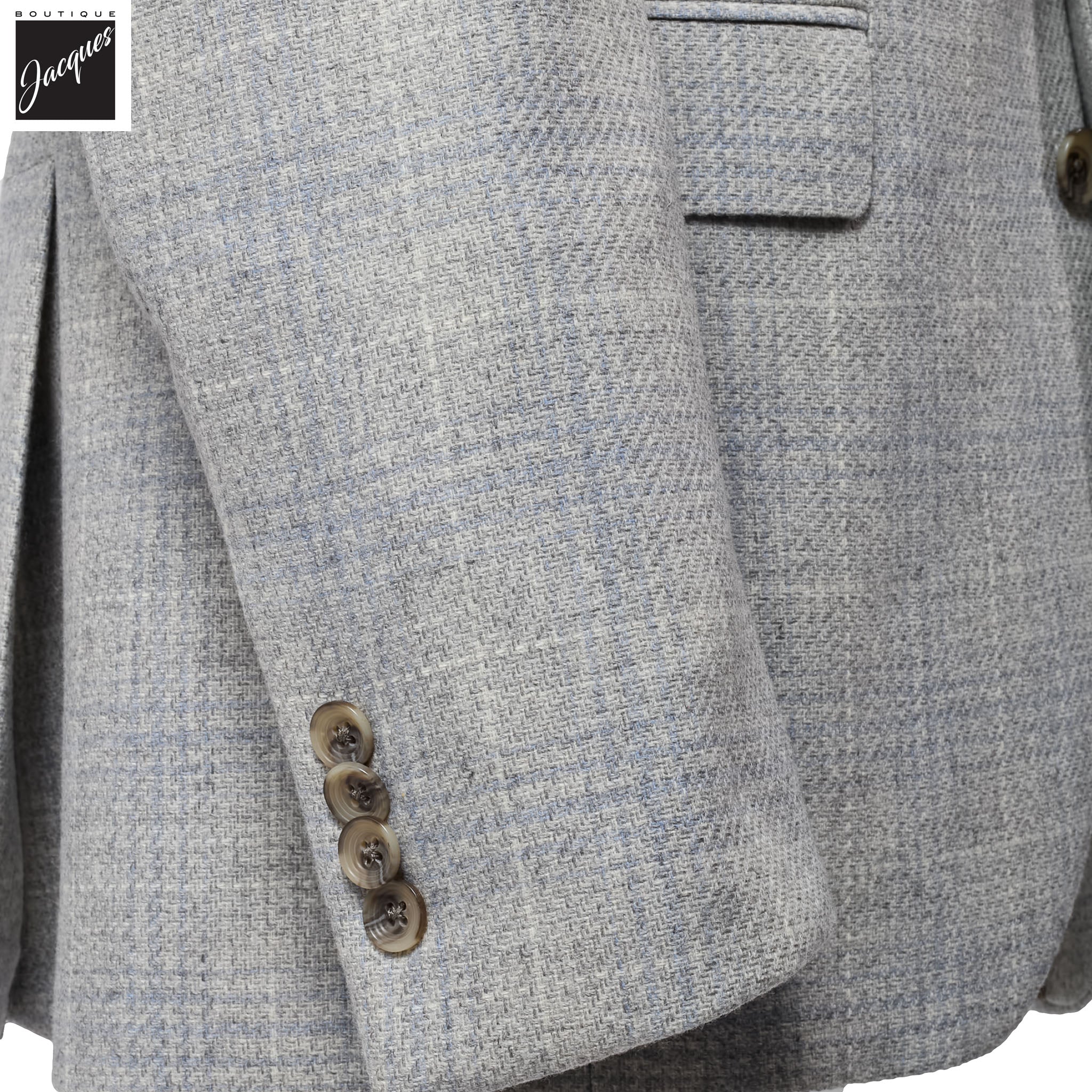 Light-Gray Unconstructed Montana Wool/Cashmere Contemporary Fit Sport Jacket - Jack Victor