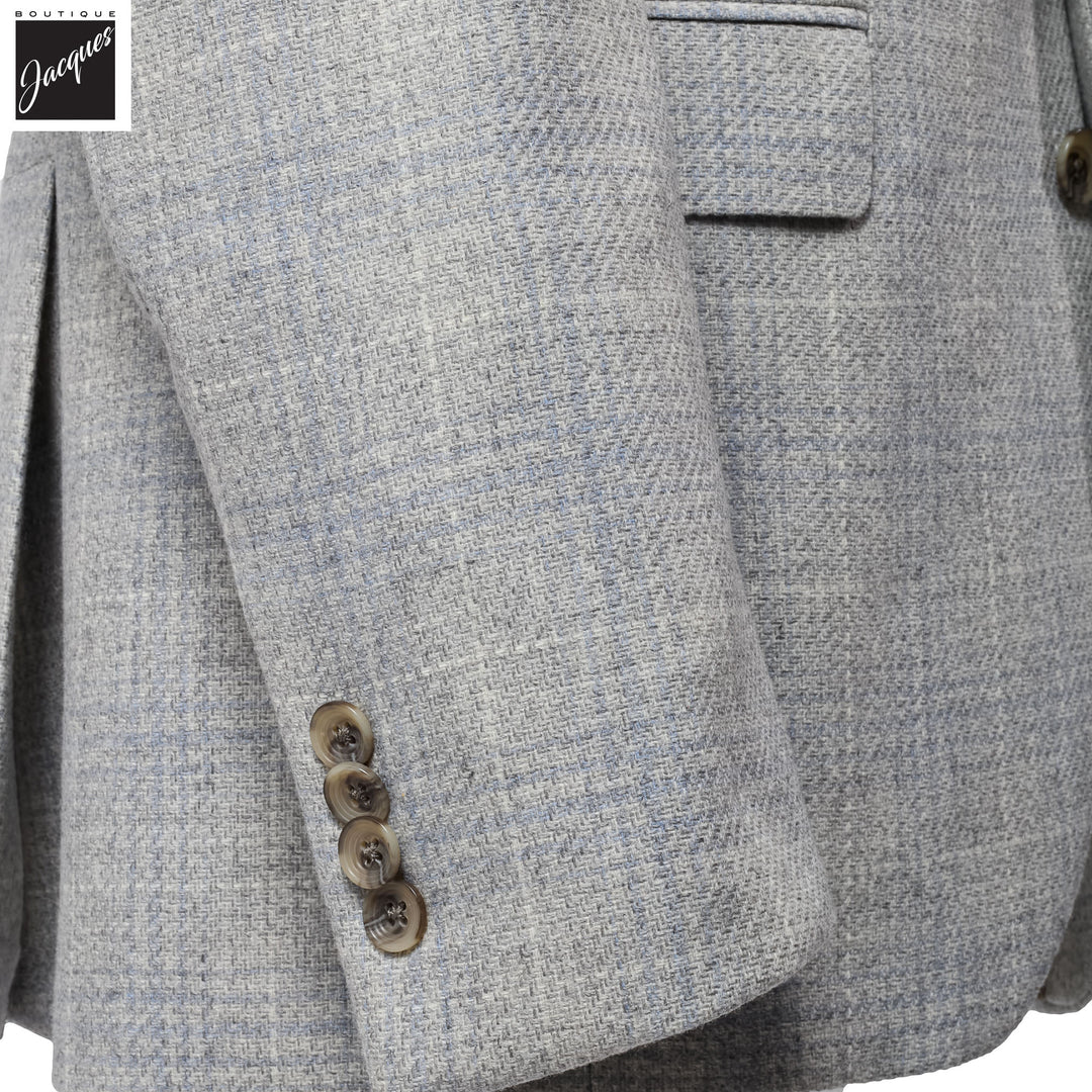 Light-Gray Unconstructed Montana Wool/Cashmere Contemporary Fit Sport Jacket - Jack Victor