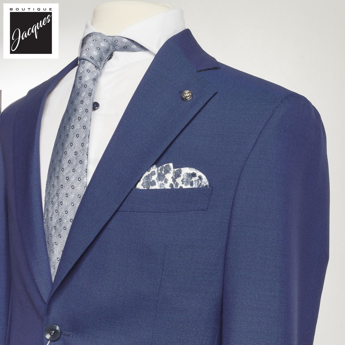Mid Blue Montana Contemporary Fit Wool Suit - Jack Victor