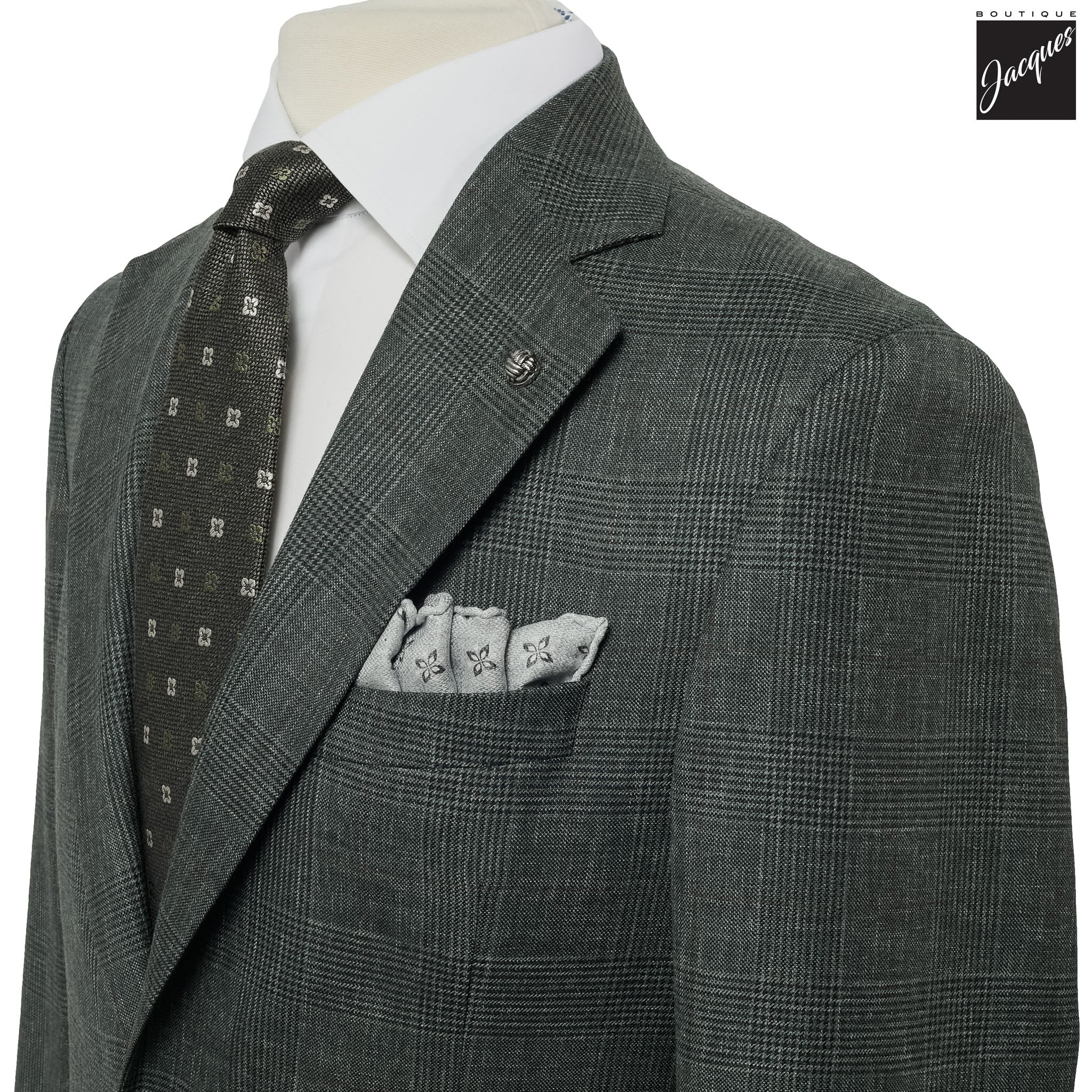 Green Prince of Wales Montana Contemporary Fit Wool Suit - Jack Victor