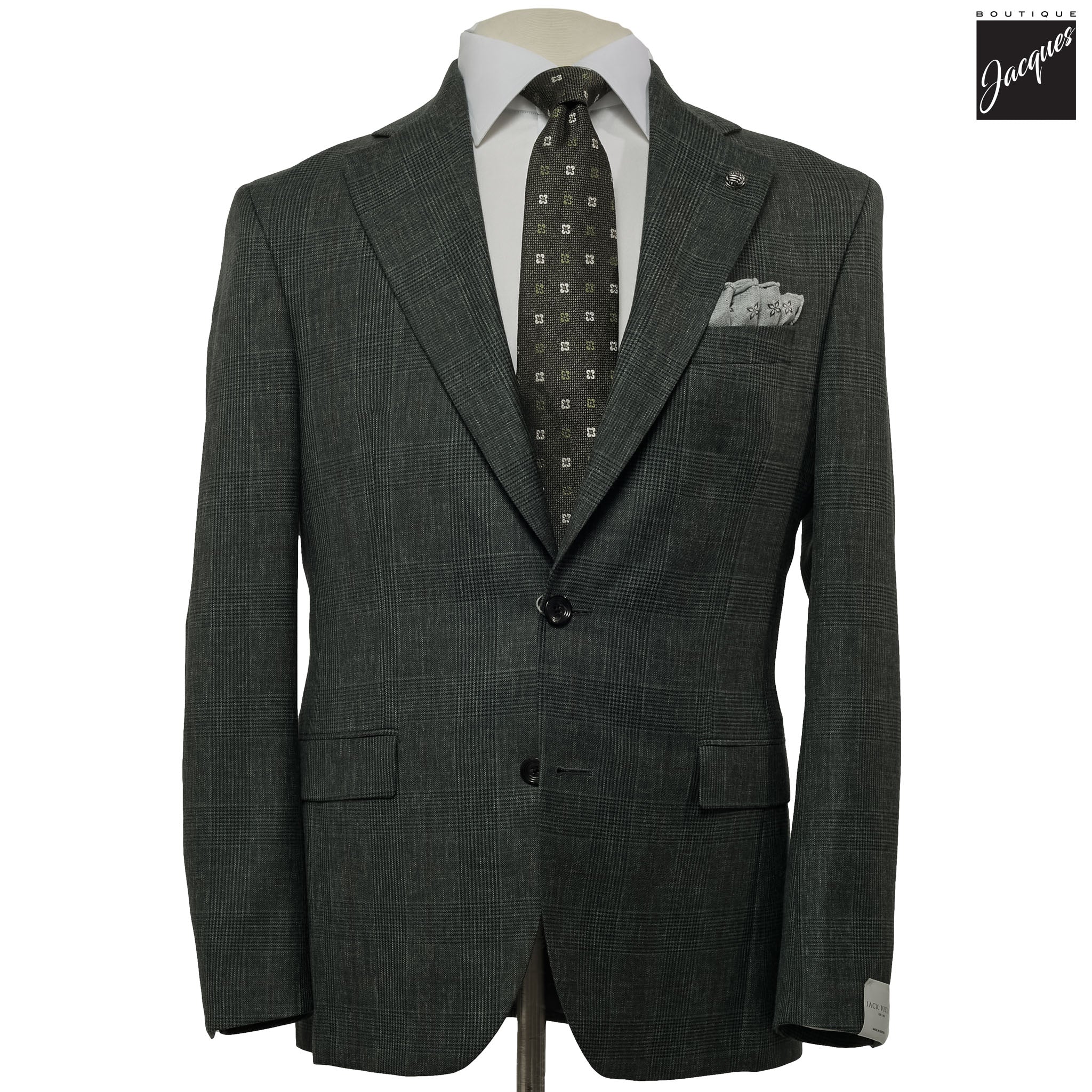 Green Prince of Wales Montana Contemporary Fit Wool Suit - Jack Victor