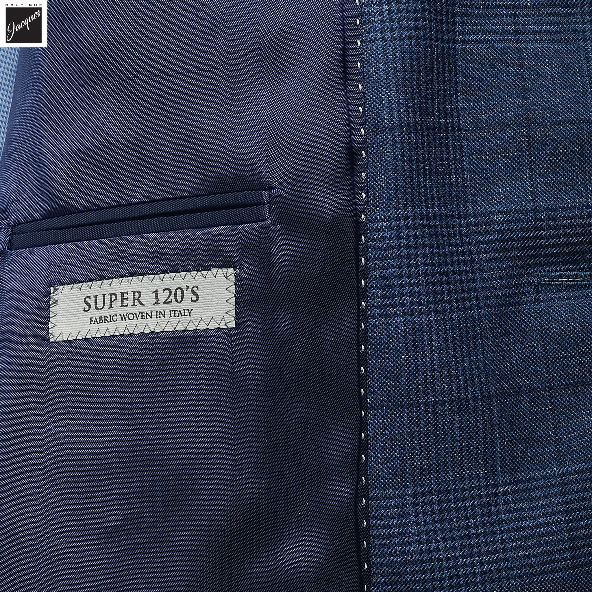 Blue Prince of Wales Montana Contemporary Fit Wool Suit - Jack Victor