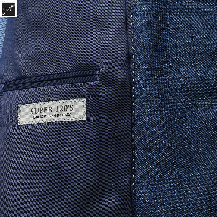 Blue Prince of Wales Montana Contemporary Fit Wool Suit - Jack Victor