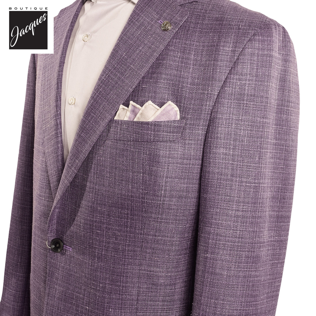 Lavender Neat Wool/Silk/Linen Morton Contemporary Fit Sport Jacket - Jack Victor