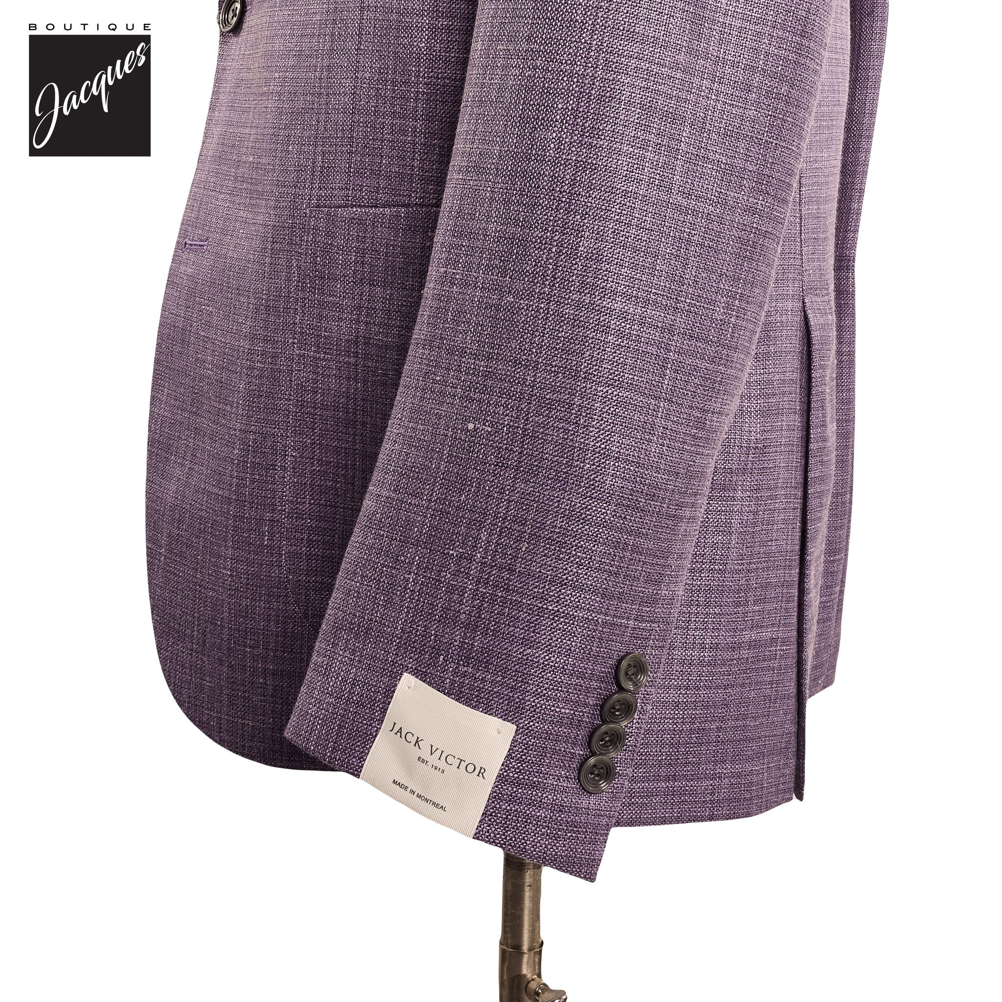 Lavender Neat Wool/Silk/Linen Morton Contemporary Fit Sport Jacket - Jack Victor