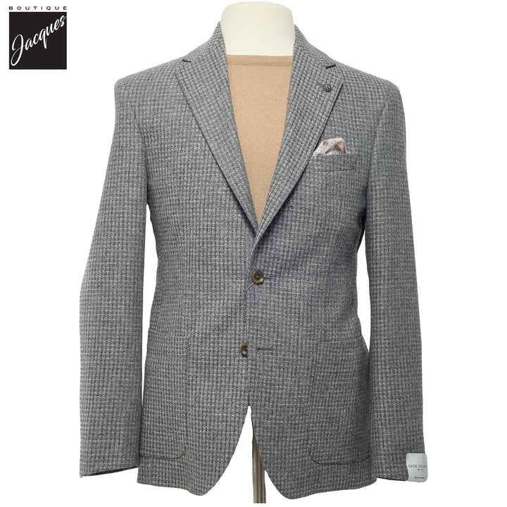 Gray Micro Check Wool-Cashmere Morton Contemporary Fit Sport Jacket - Jack Victor