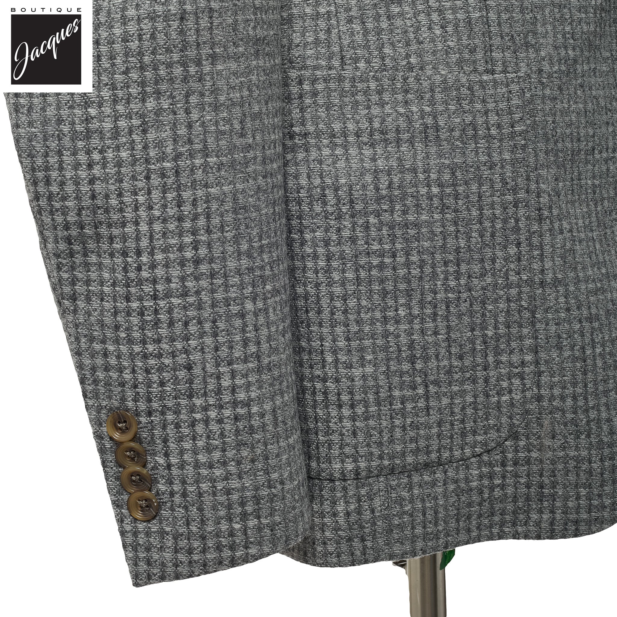 Gray Micro Check Wool-Cashmere Morton Contemporary Fit Sport Jacket - Jack Victor