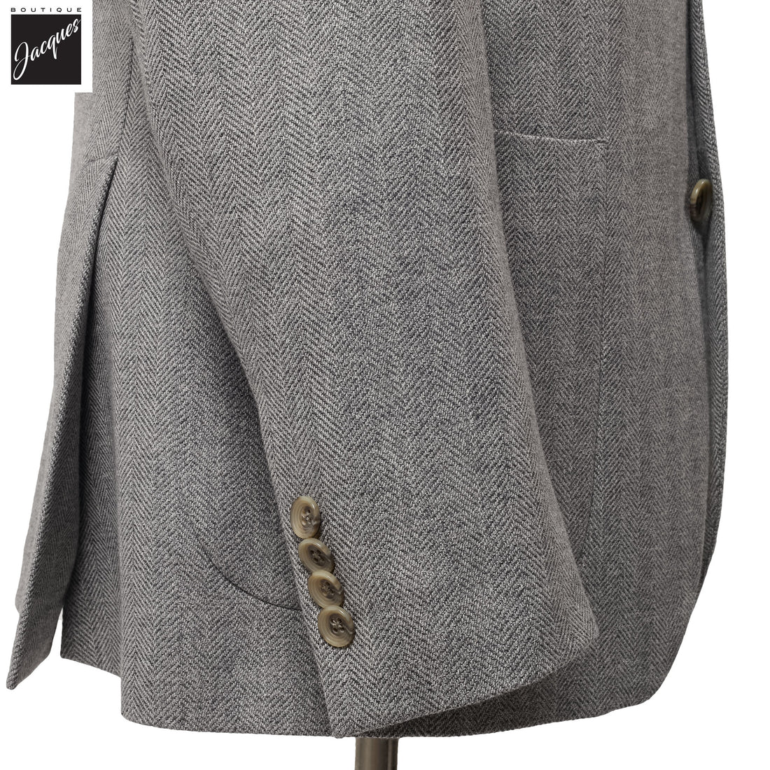 Gray Herringbone Morton Contemporary Fit Unconstructed Wool Blend Sport Jacket - Jack Victor