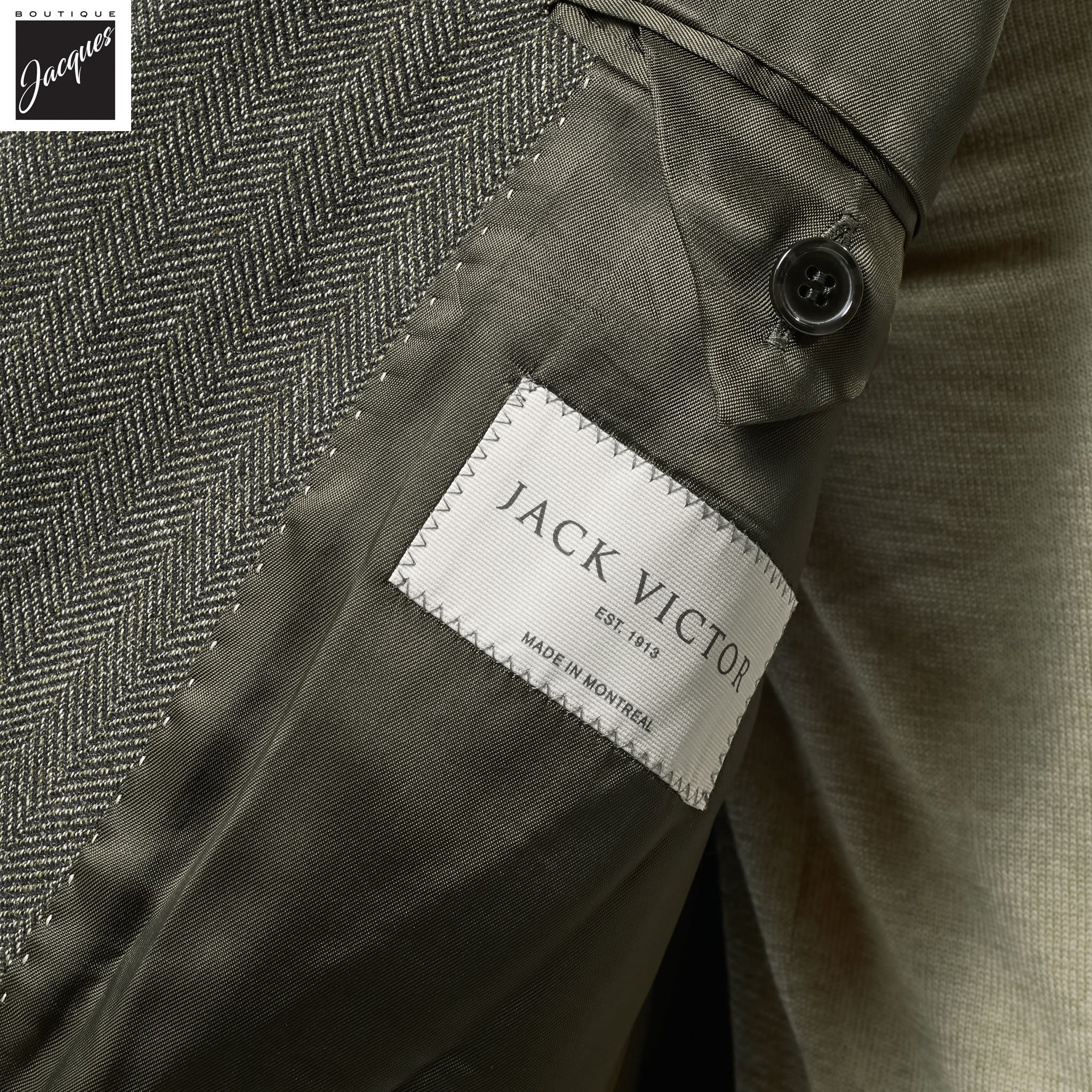 Olive Green Wool Cotton Morton Contemporary Fit Sport Jacket - Jack Victor