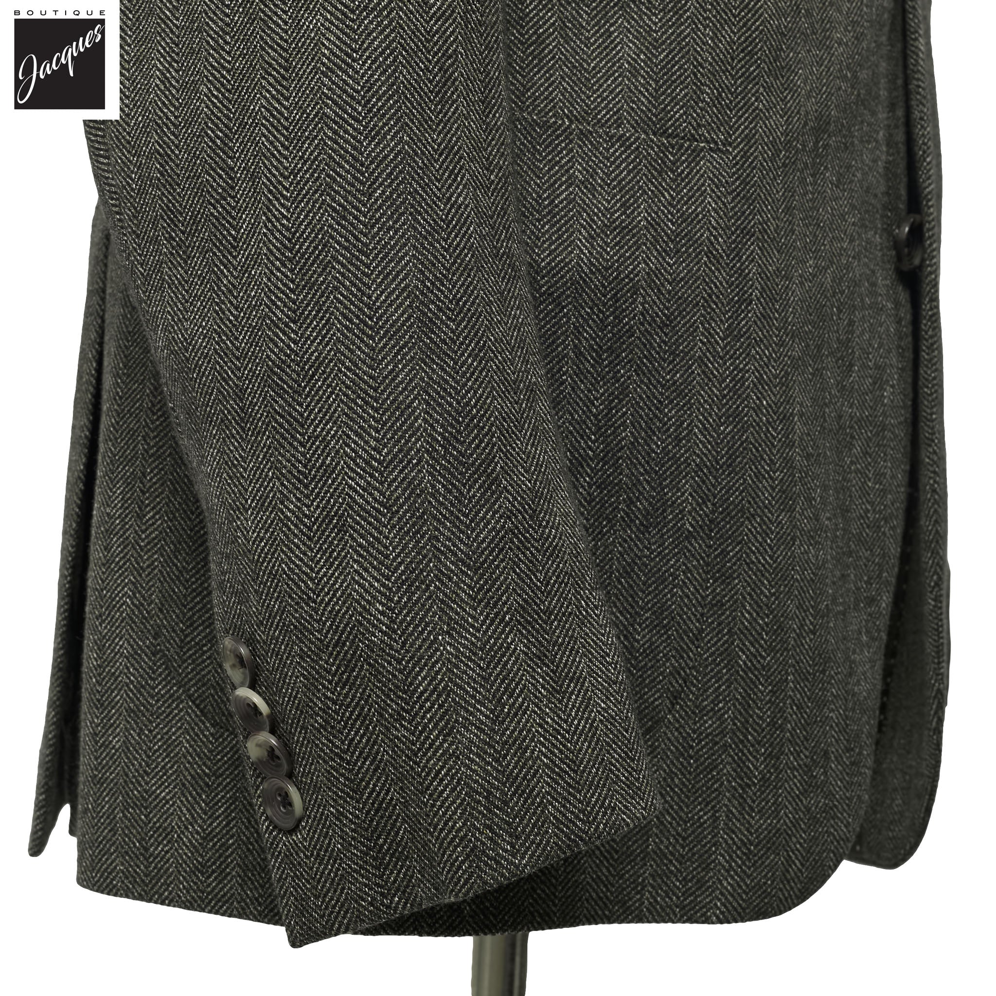 Olive Green Wool Cotton Morton Contemporary Fit Sport Jacket - Jack Victor