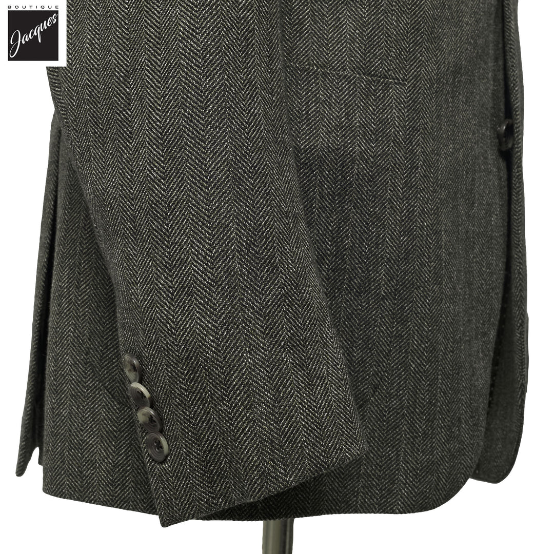 Olive Green Wool Cotton Morton Contemporary Fit Sport Jacket - Jack Victor