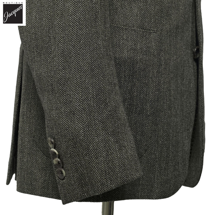 Olive Green Wool Cotton Morton Contemporary Fit Sport Jacket - Jack Victor