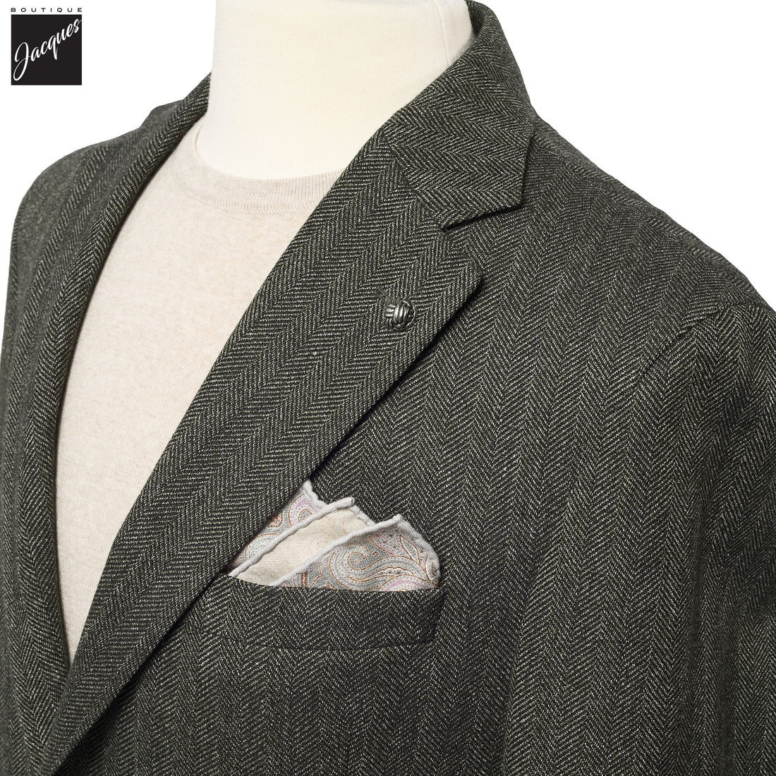 Olive Green Wool Cotton Morton Contemporary Fit Sport Jacket - Jack Victor