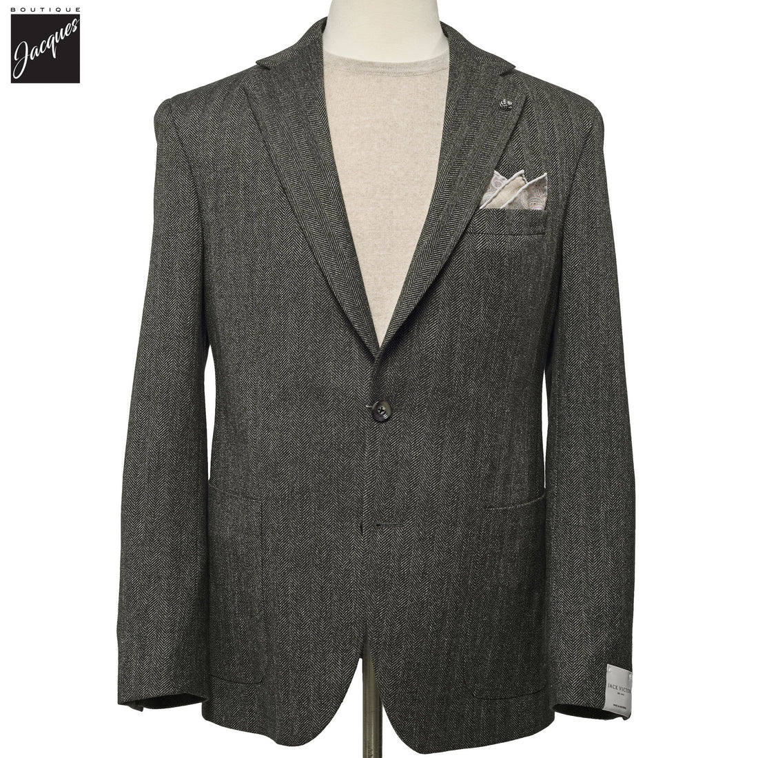 Olive Green Wool Cotton Morton Contemporary Fit Sport Jacket - Jack Victor
