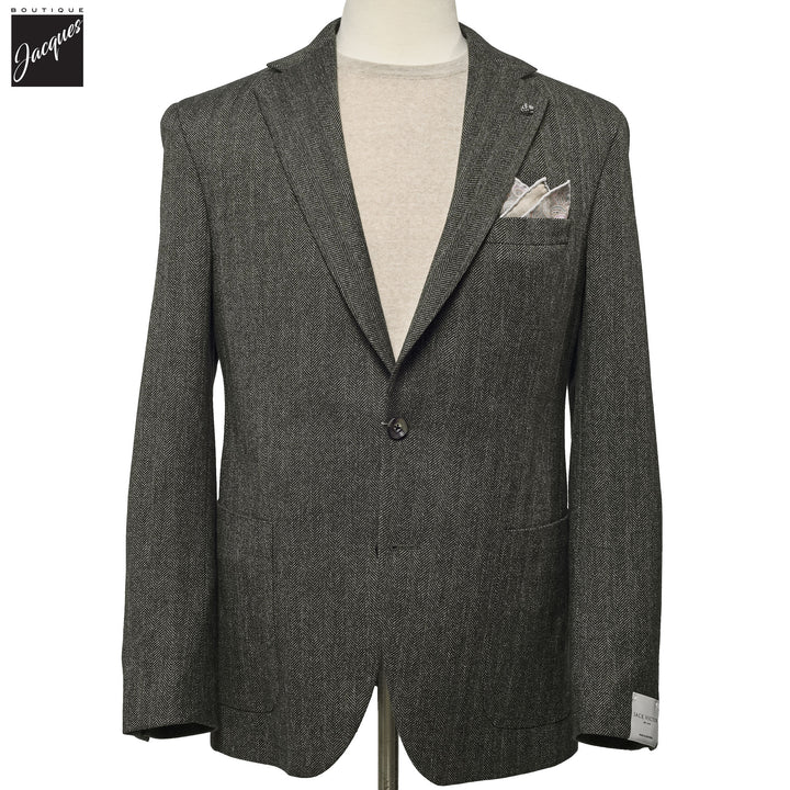 Olive Green Wool Cotton Morton Contemporary Fit Sport Jacket - Jack Victor