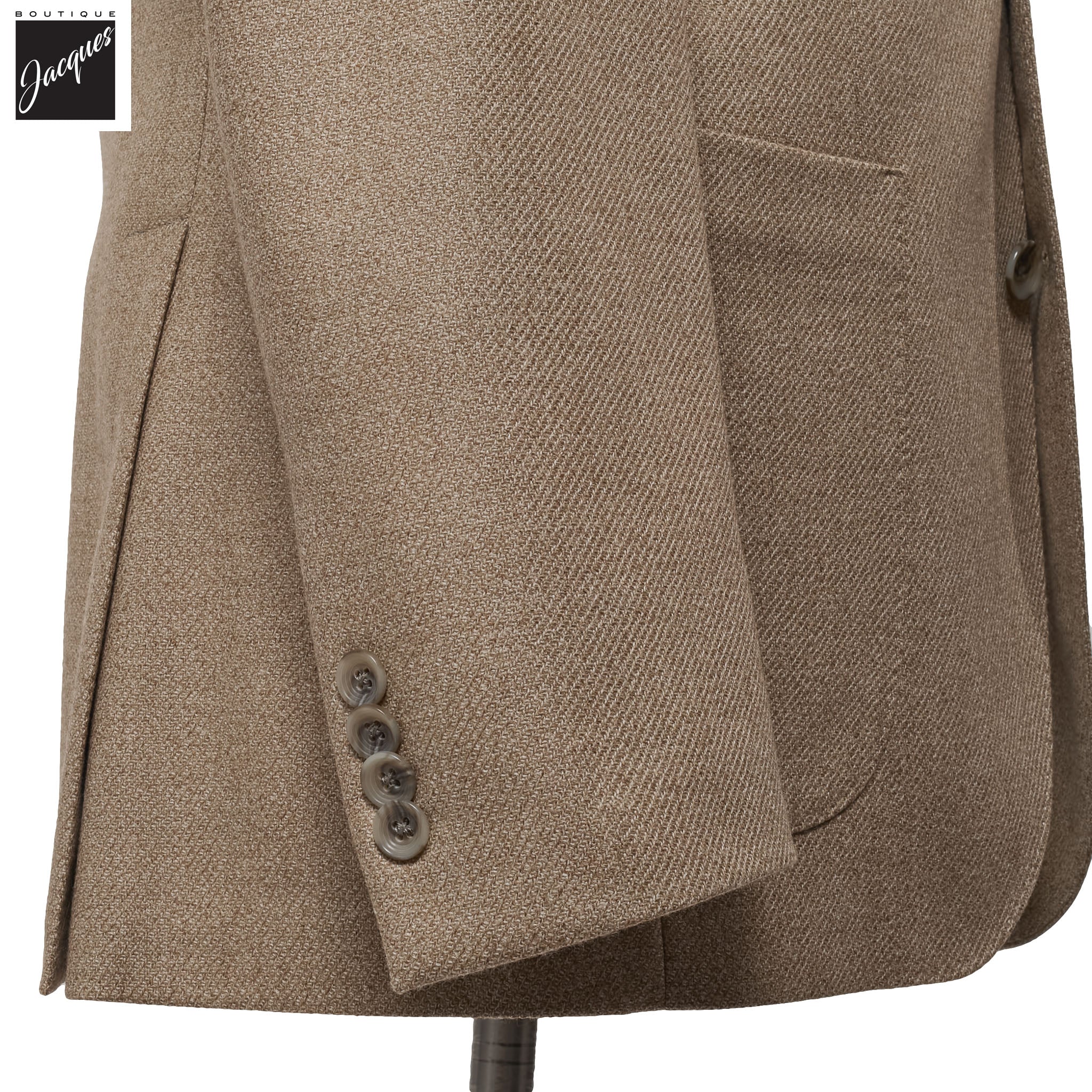 Beige Wool-Silk Tweed Myles Contemporary Fit Sport Jacket - Jack Victor