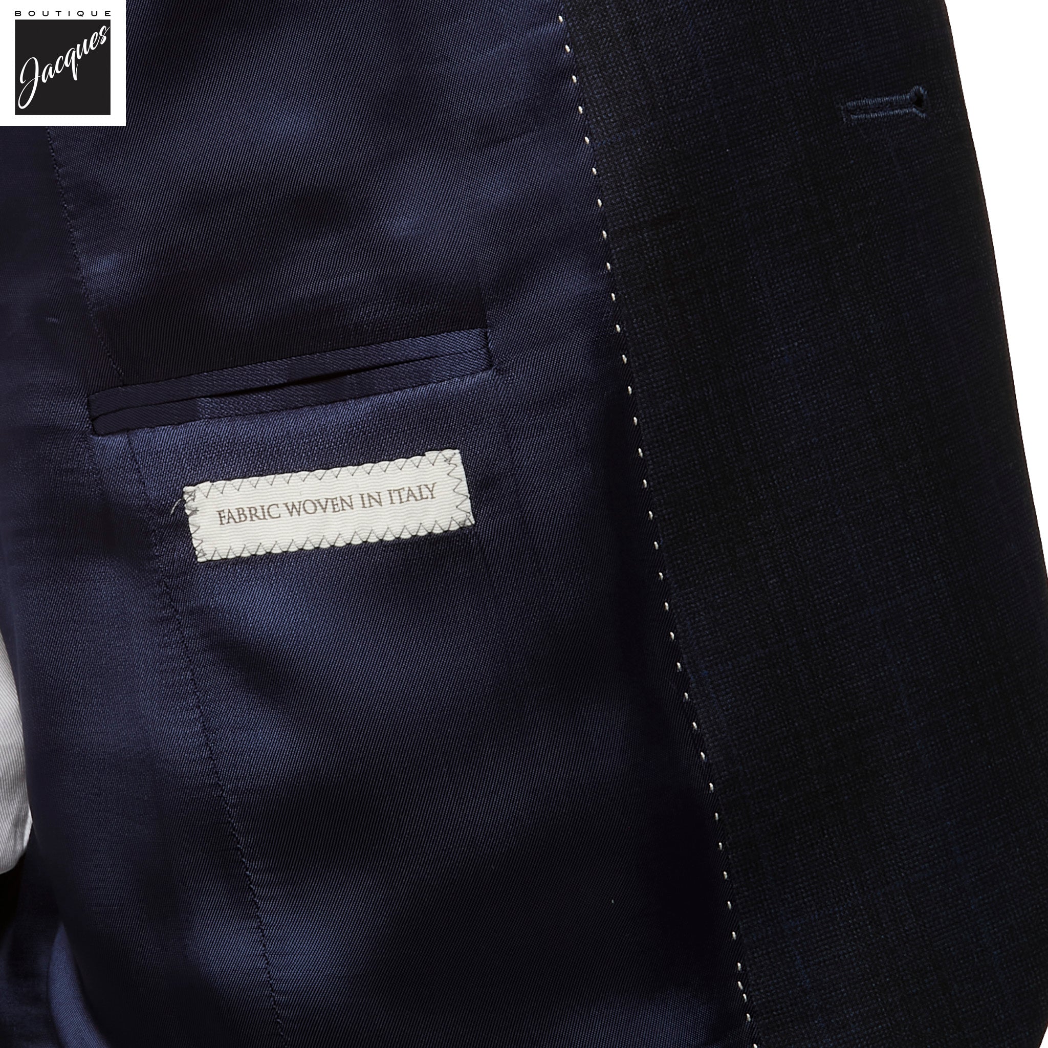 Blue Tonal Check Napoli Classic Fit Wool Suit - Jack Victor - Boutique Jacques International