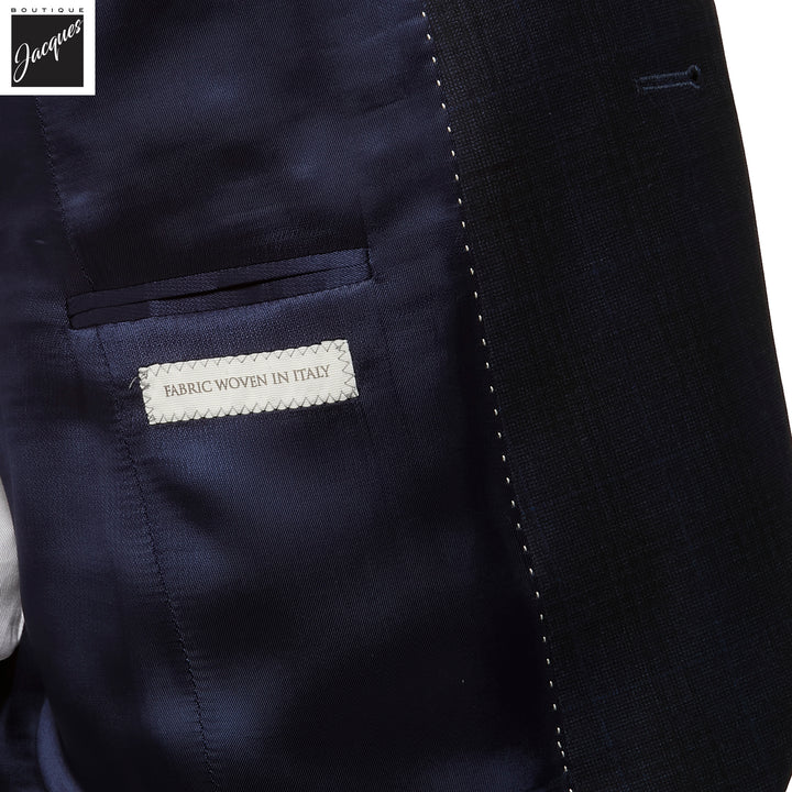 Blue Tonal Check Napoli Classic Fit Wool Suit - Jack Victor - Boutique Jacques International