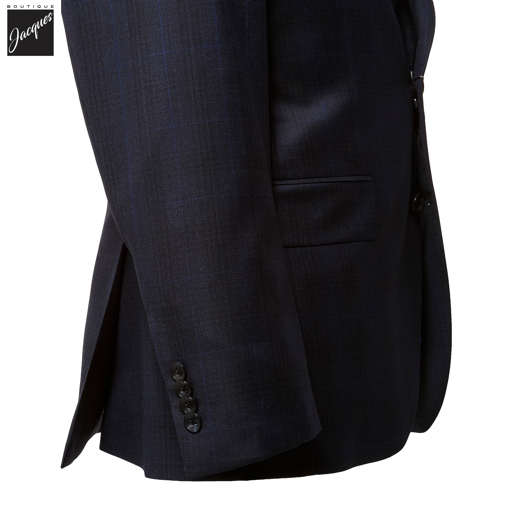 Blue Tonal Check Napoli Classic Fit Wool Suit - Jack Victor - Boutique Jacques International