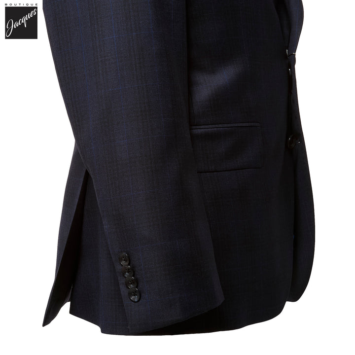 Blue Tonal Check Napoli Classic Fit Wool Suit - Jack Victor - Boutique Jacques International