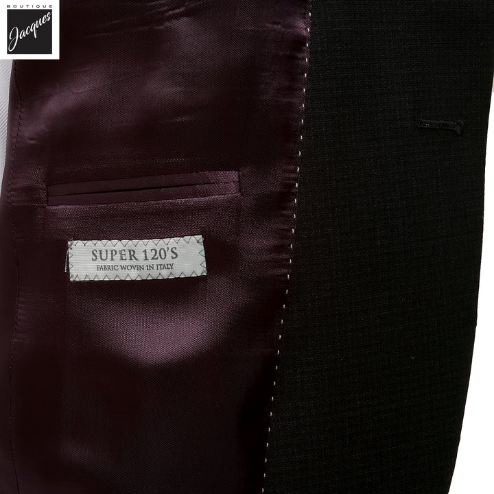 Black Micro-Check Super 120s Wool Napoli Classic Fit Suit - Jack Victor - Boutique Jacques International