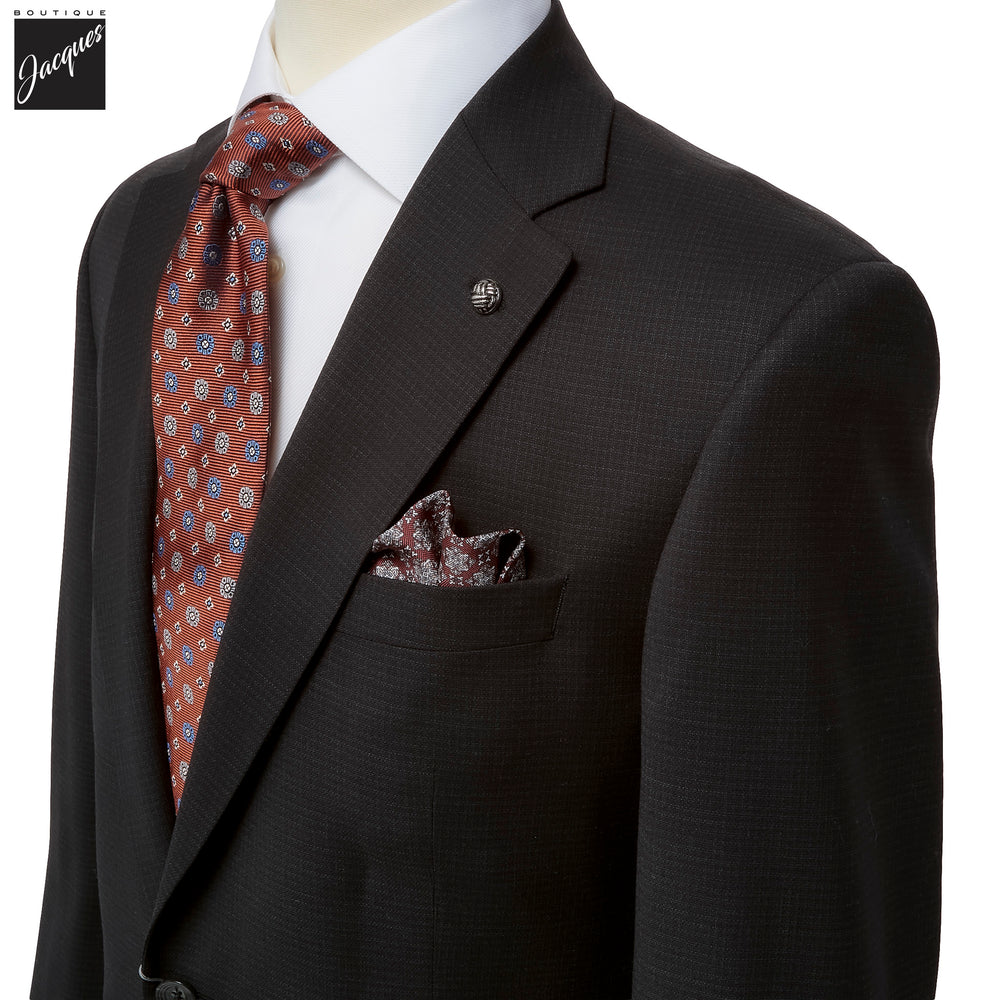Black Micro-Check Super 120s Wool Napoli Classic Fit Suit - Jack Victor - Boutique Jacques International