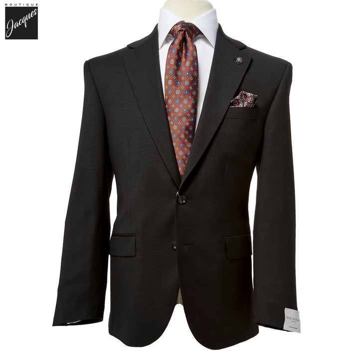 Black Micro-Check Super 120s Wool Napoli Classic Fit Suit - Jack Victor - Boutique Jacques International