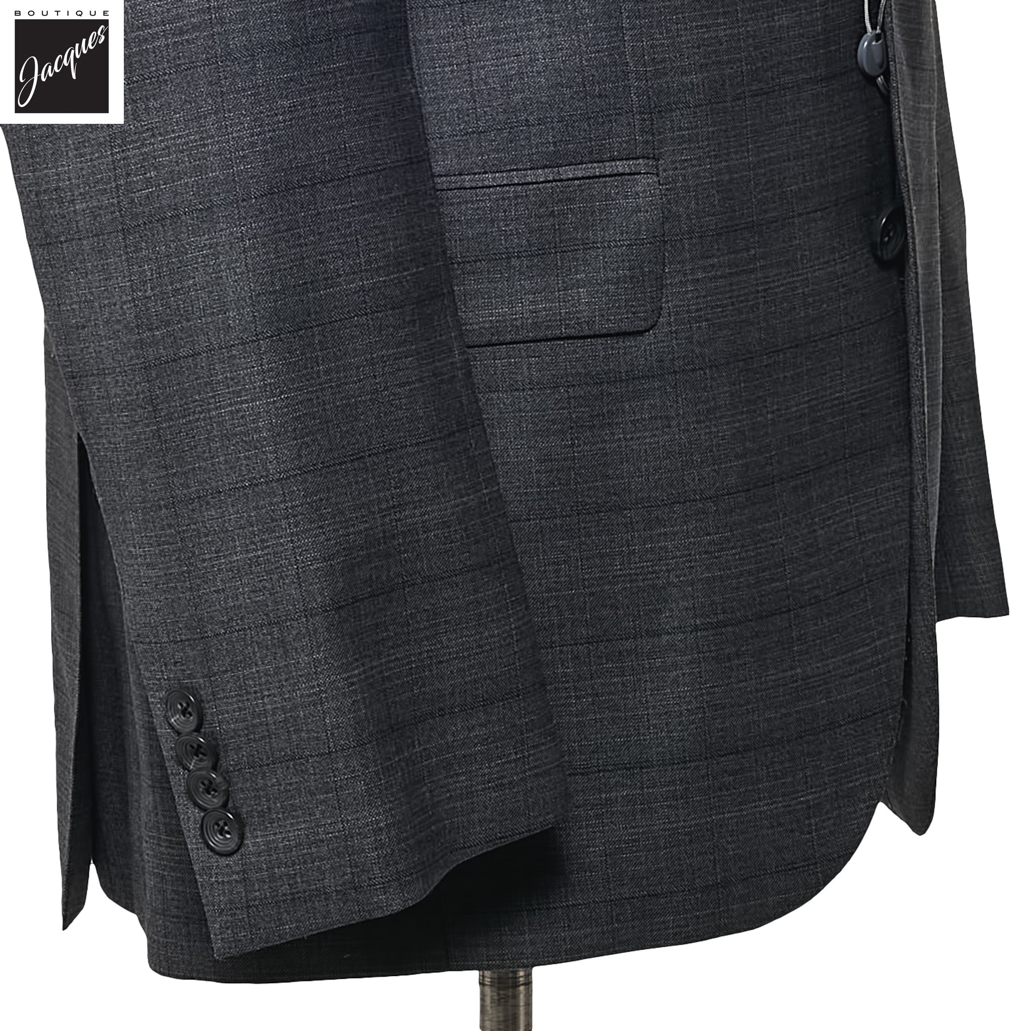 Gray Check Napoli Classic Fit Superfine Merino Wool Wool Suit - Jack Victor