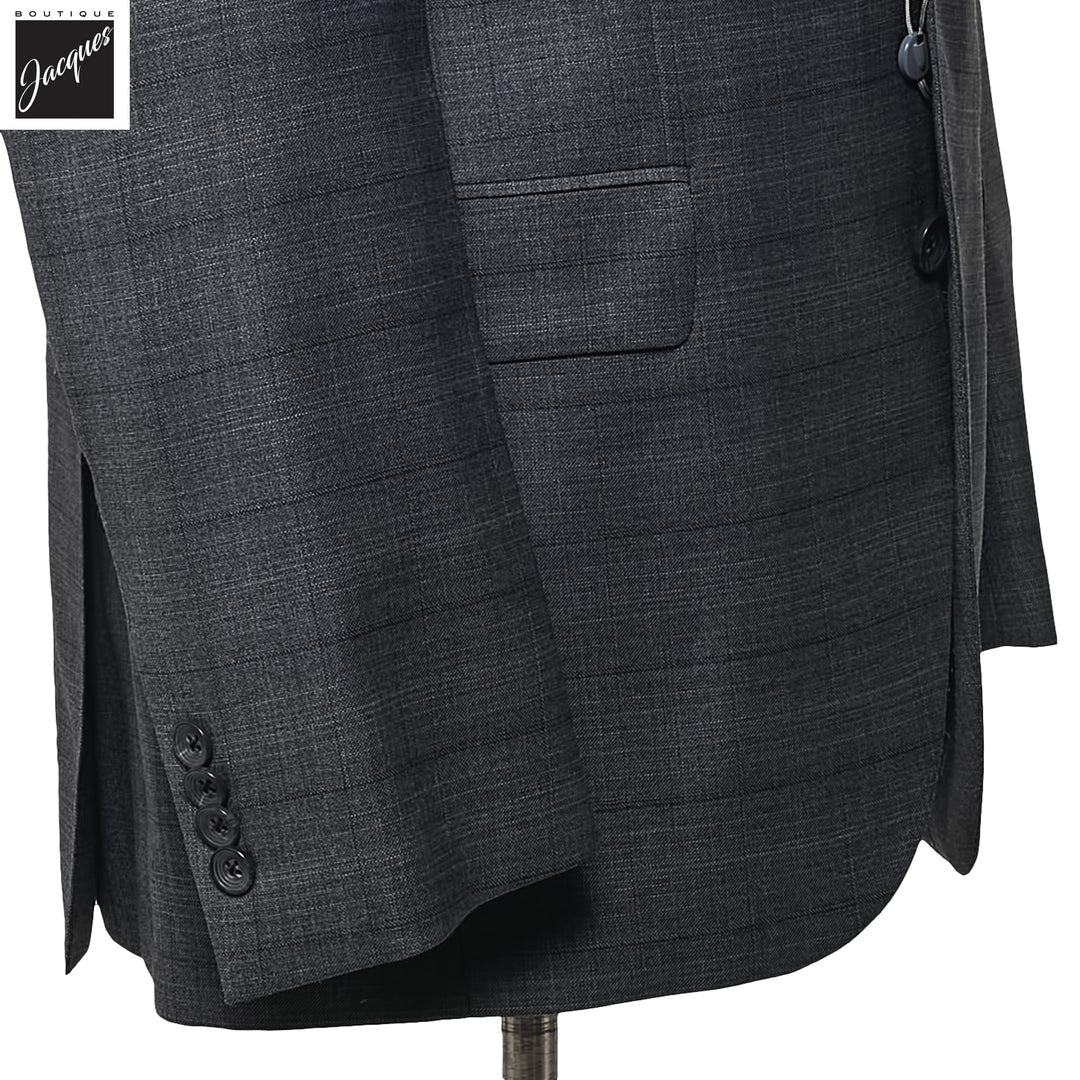 Gray Check Napoli Classic Fit Superfine Merino Wool Wool Suit - Jack Victor - Boutique Jacques International