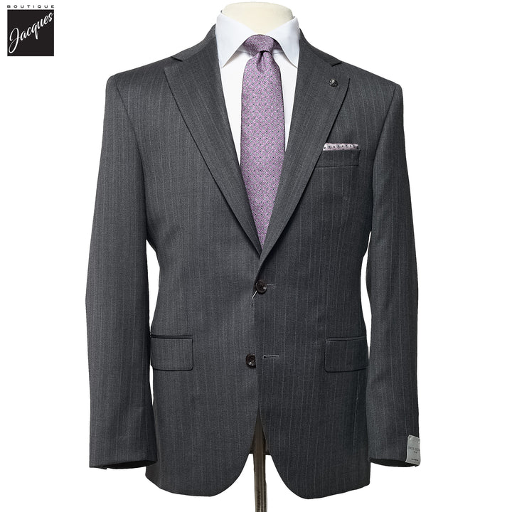Gray Stripe Napoli Classic Fit Superfine Merino Wool Suit - Jack Victor