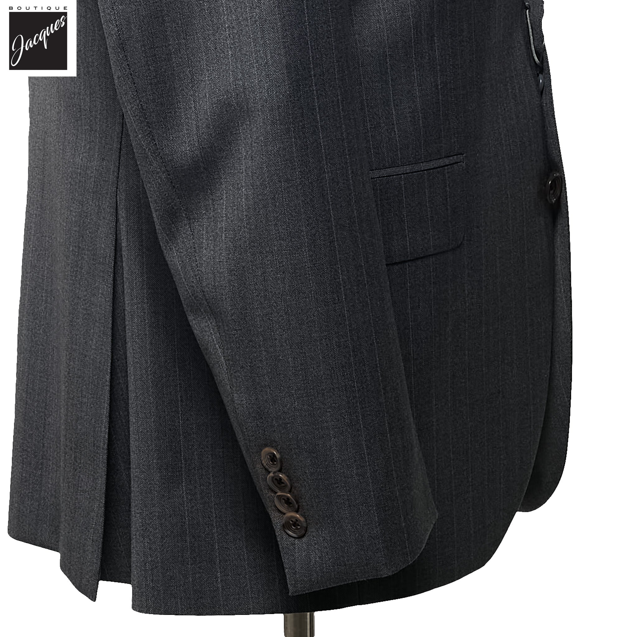 Gray Stripe Napoli Classic Fit Superfine Merino Wool Suit - Jack Victor