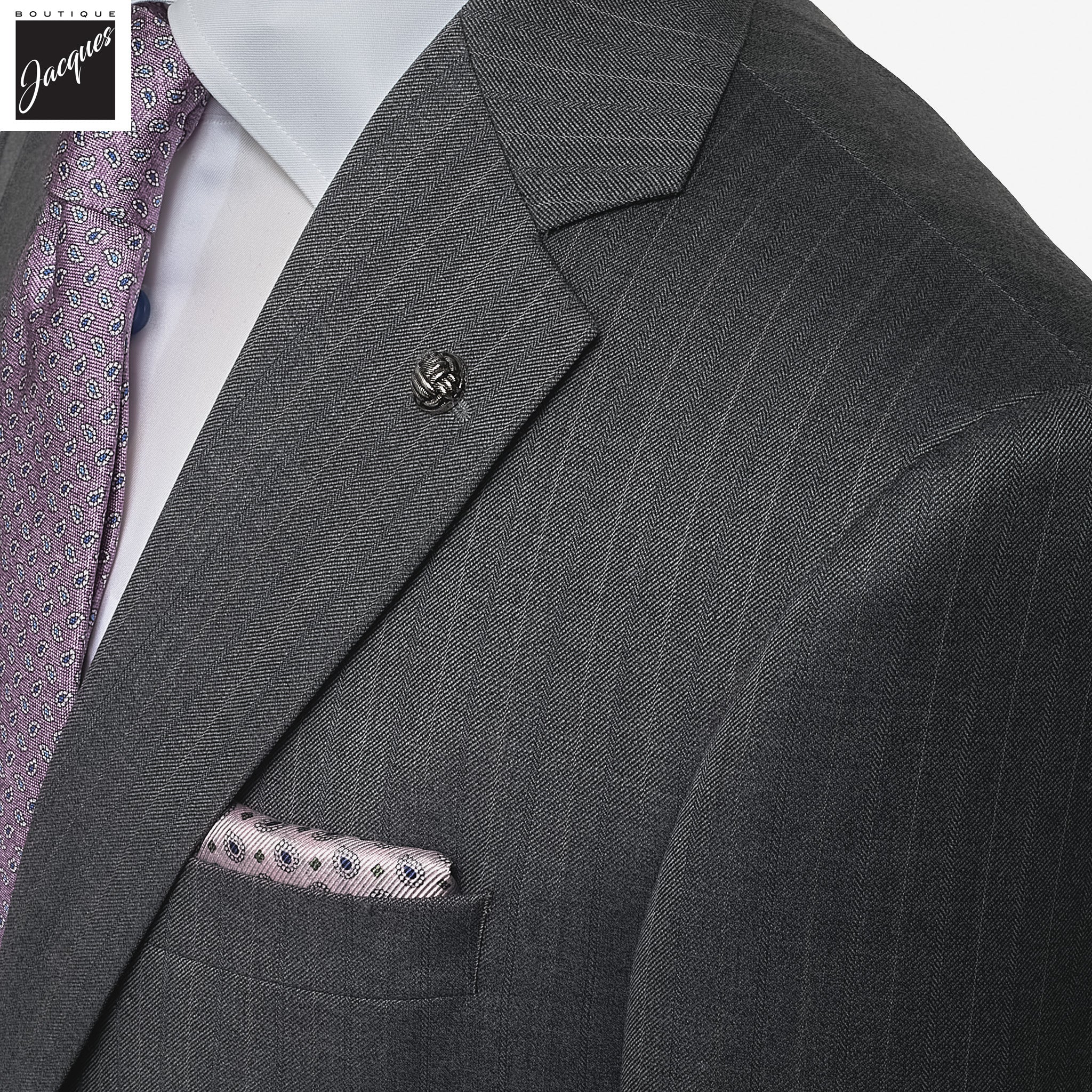 Gray Stripe Napoli Classic Fit Superfine Merino Wool Suit - Jack Victor