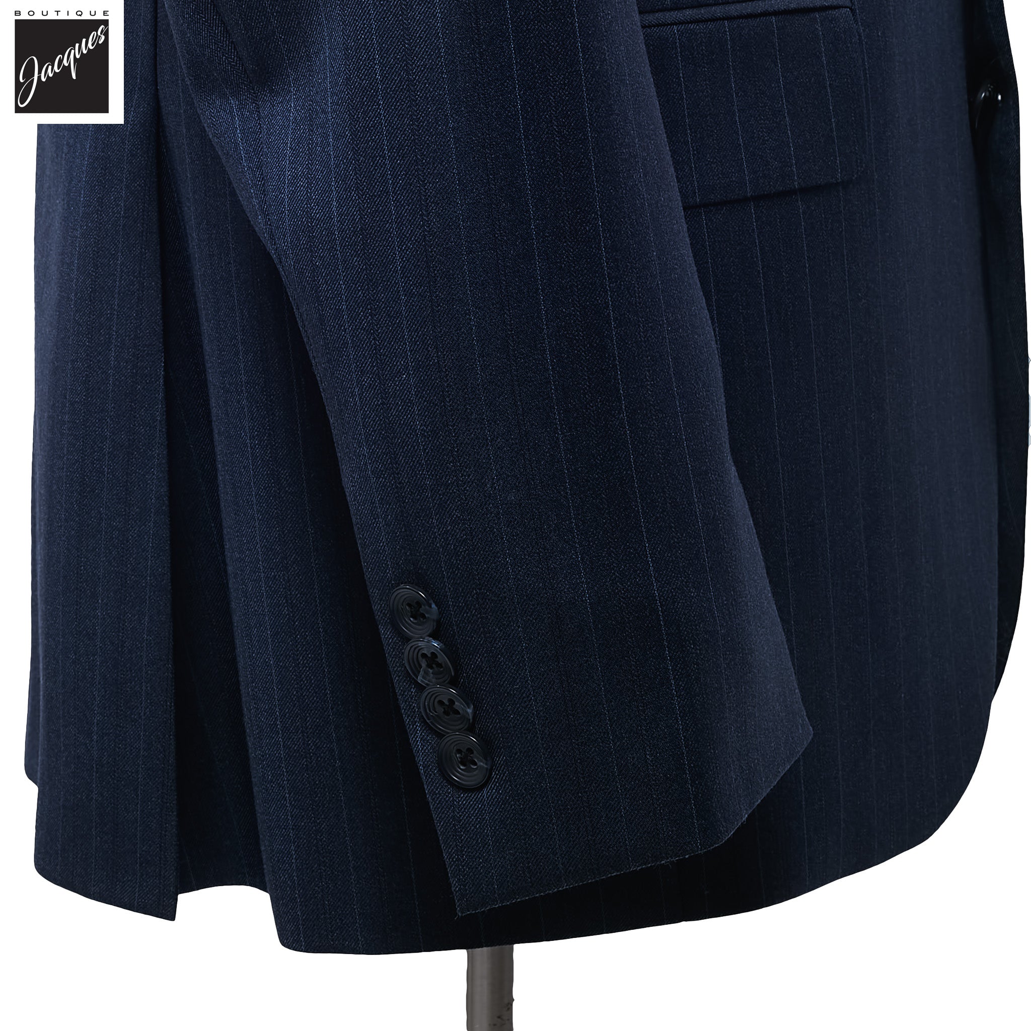 Blue Stripe Napoli Classic Fit Superfine Merino Wool Suit - Jack Victor