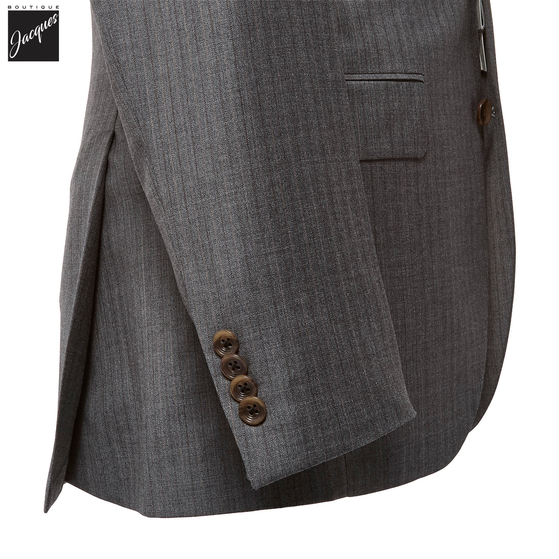 Gray Striped Super 130s Wool Nugent Classic Fit Suit - Jack Victor - Boutique Jacques International