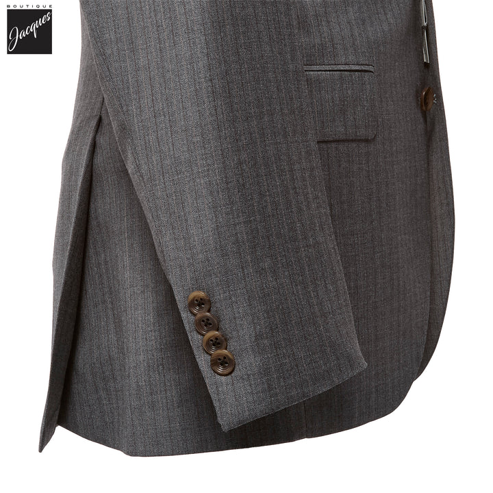 Gray Striped Super 130s Wool Nugent Classic Fit Suit - Jack Victor - Boutique Jacques International