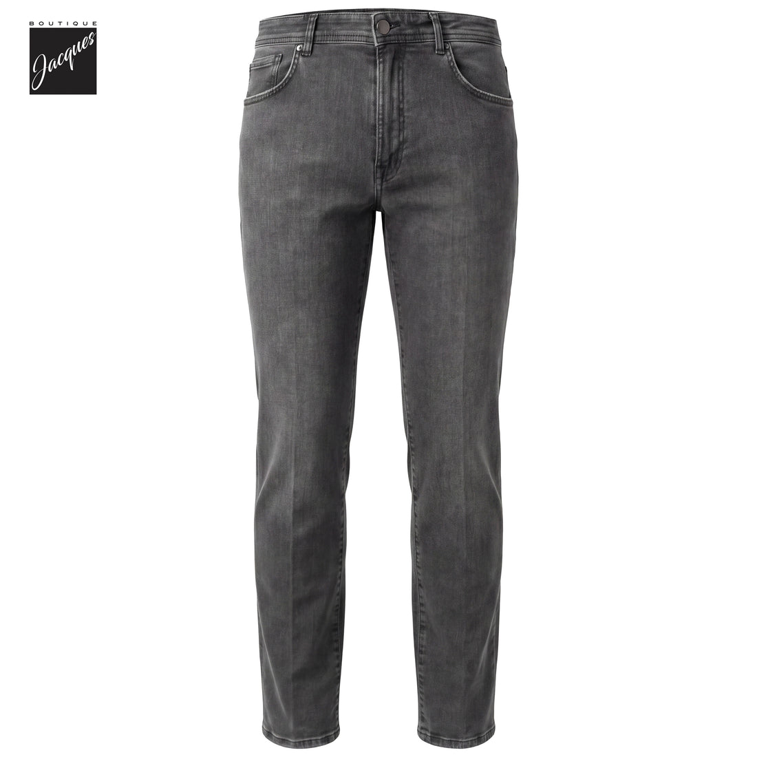 Washed Black Cotton-Stretch Morello Slim Fit Jeans - Berwich - Boutique Jacques International