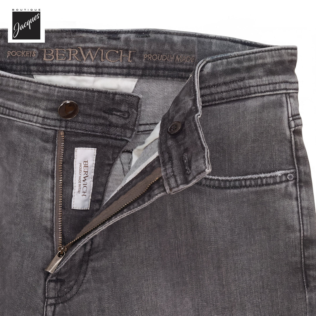 Washed Black Cotton-Stretch Morello Slim Fit Jeans - Berwich