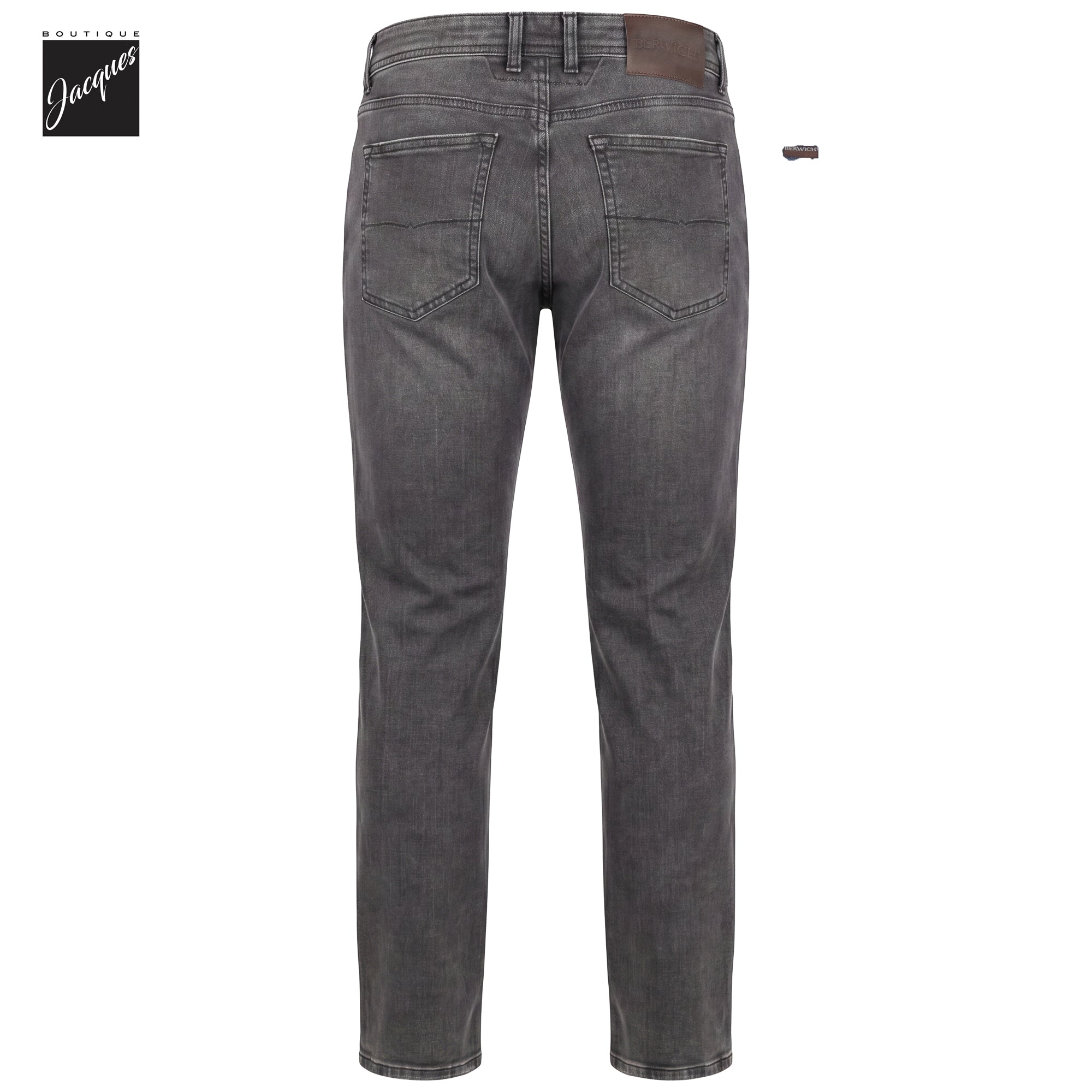 Washed Black Cotton-Stretch Morello Slim Fit Jeans - Berwich - Boutique Jacques International