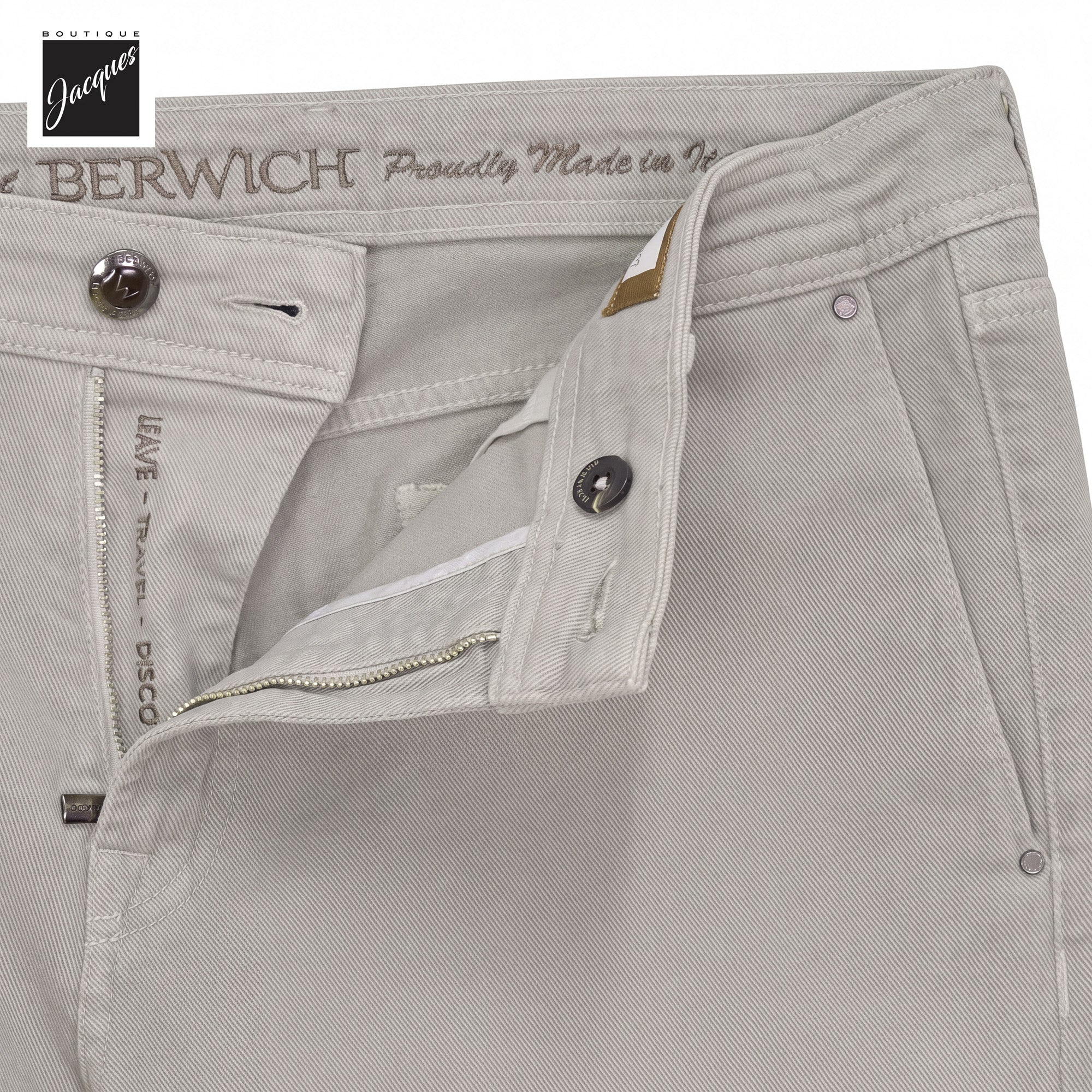 Gray Garment-Dyed Cotton-Blend Stretch Selvedge Denim Trouser - Berwich - Boutique Jacques International