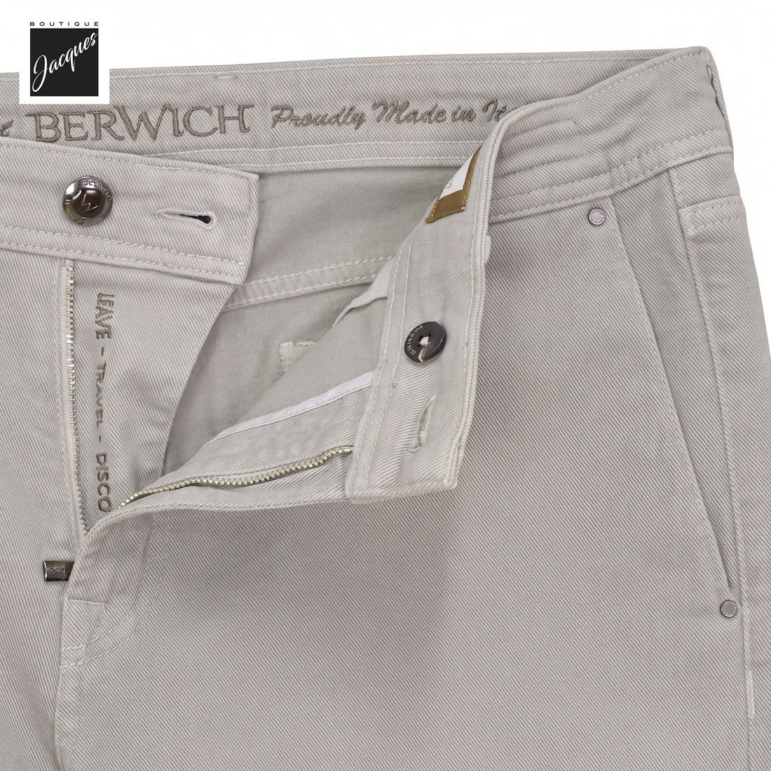 Gray Garment-Dyed Cotton-Blend Stretch Selvedge Denim Trouser - Berwich - Boutique Jacques International