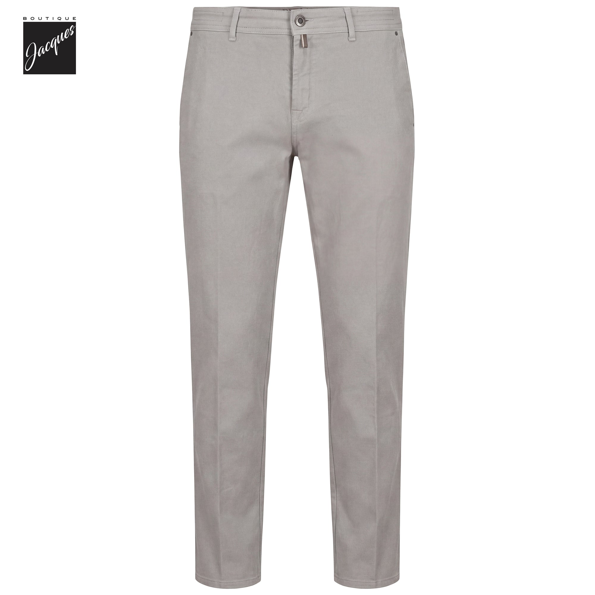 Gray Garment-Dyed Cotton-Blend Stretch Selvedge Denim Trouser - Berwich - Boutique Jacques International