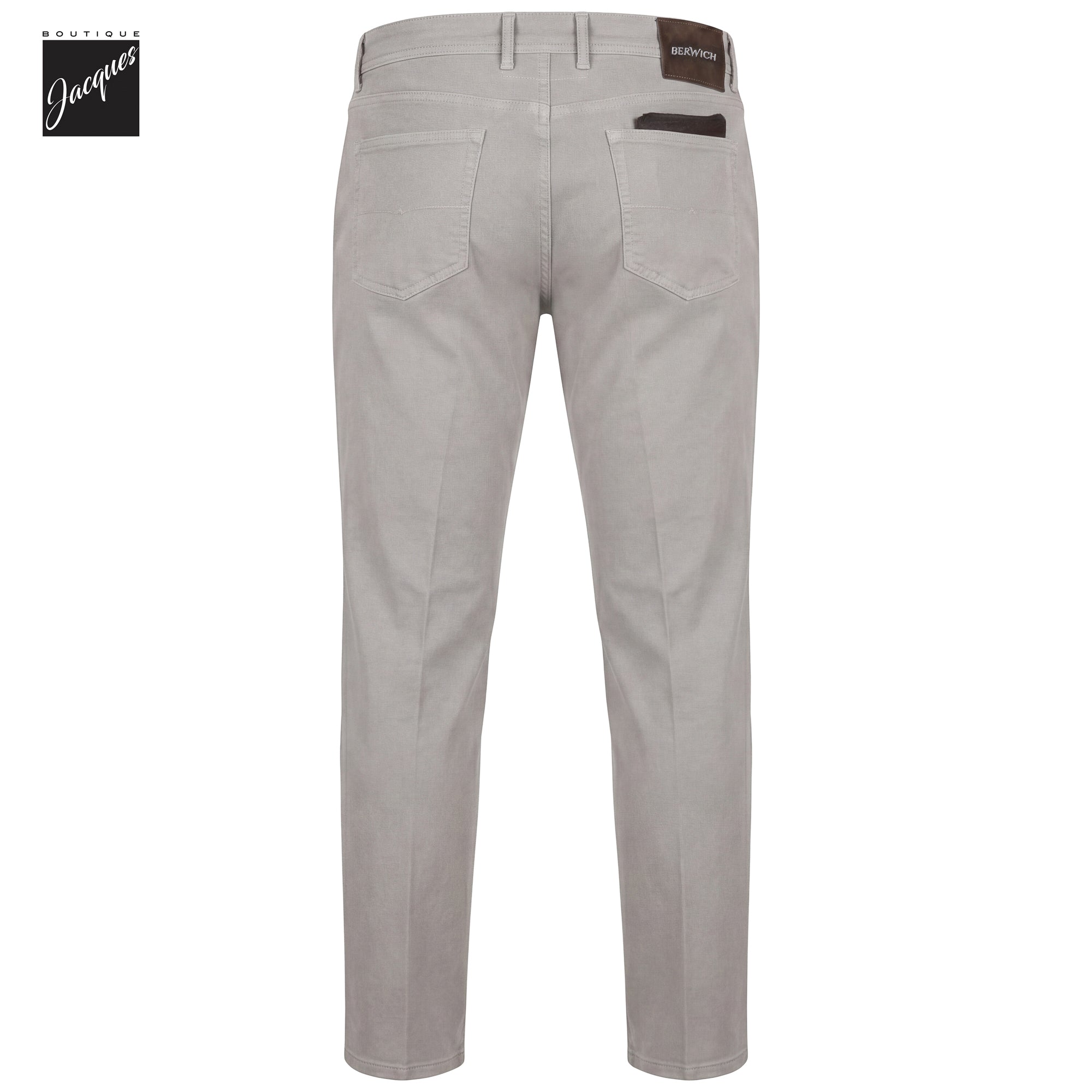 Gray Garment-Dyed Cotton-Blend Stretch Selvedge Denim Trouser - Berwich - Boutique Jacques International