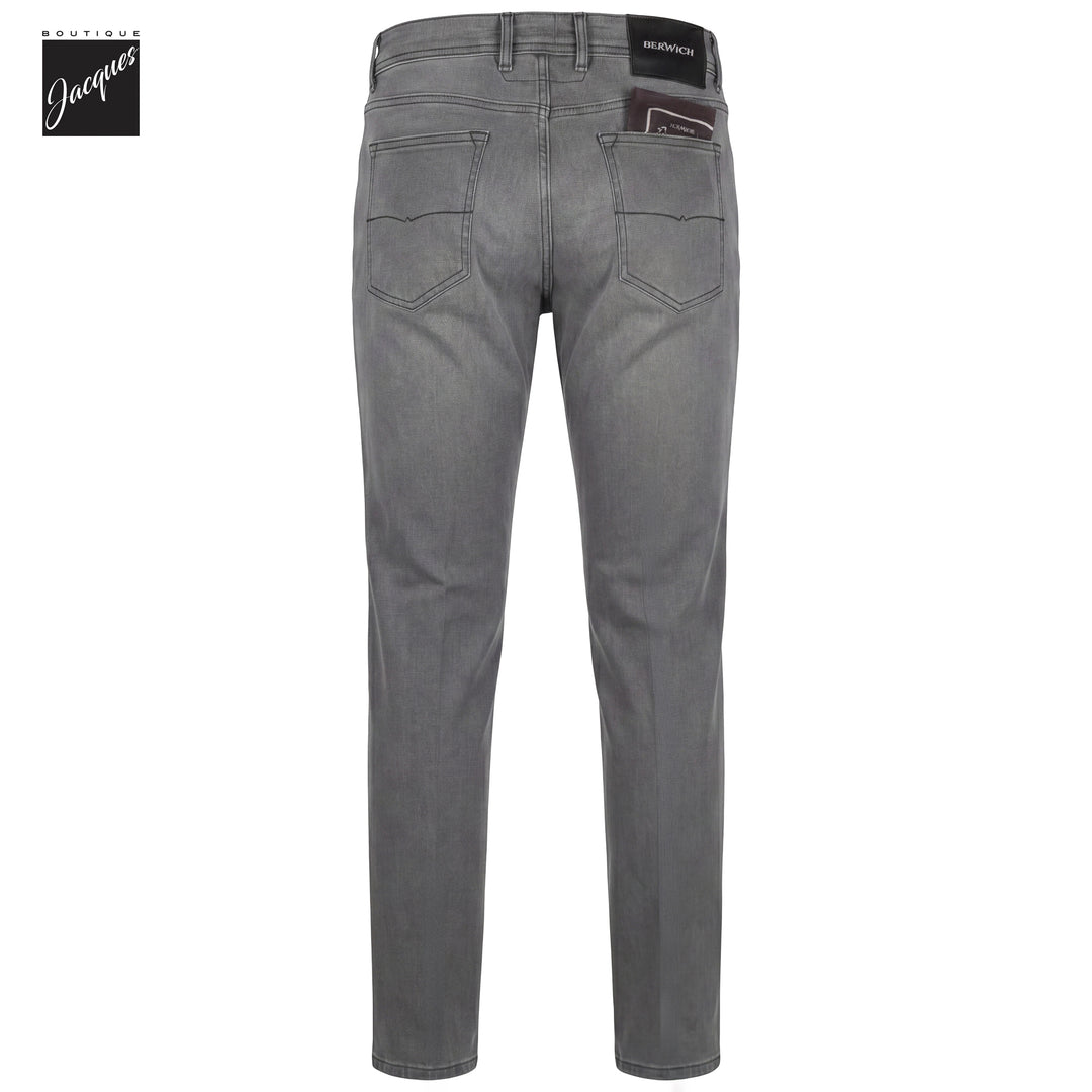 Washed Gray/Black Cotton-Blend Stretch Selvedge Denim Trouser - Berwich